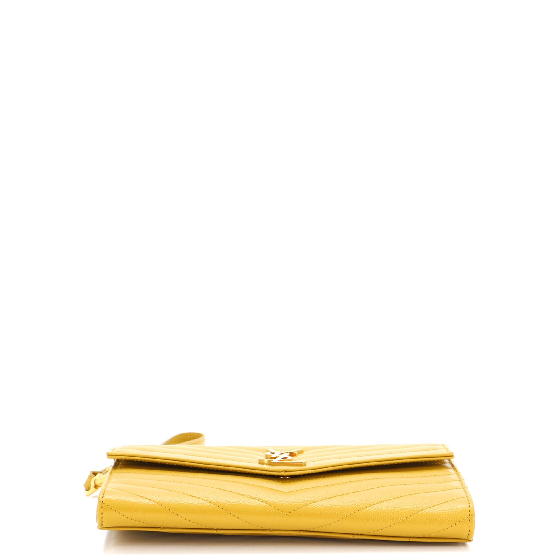 Classic Monogram Envelope Wristlet Clutch Matelasse Chevron Leather