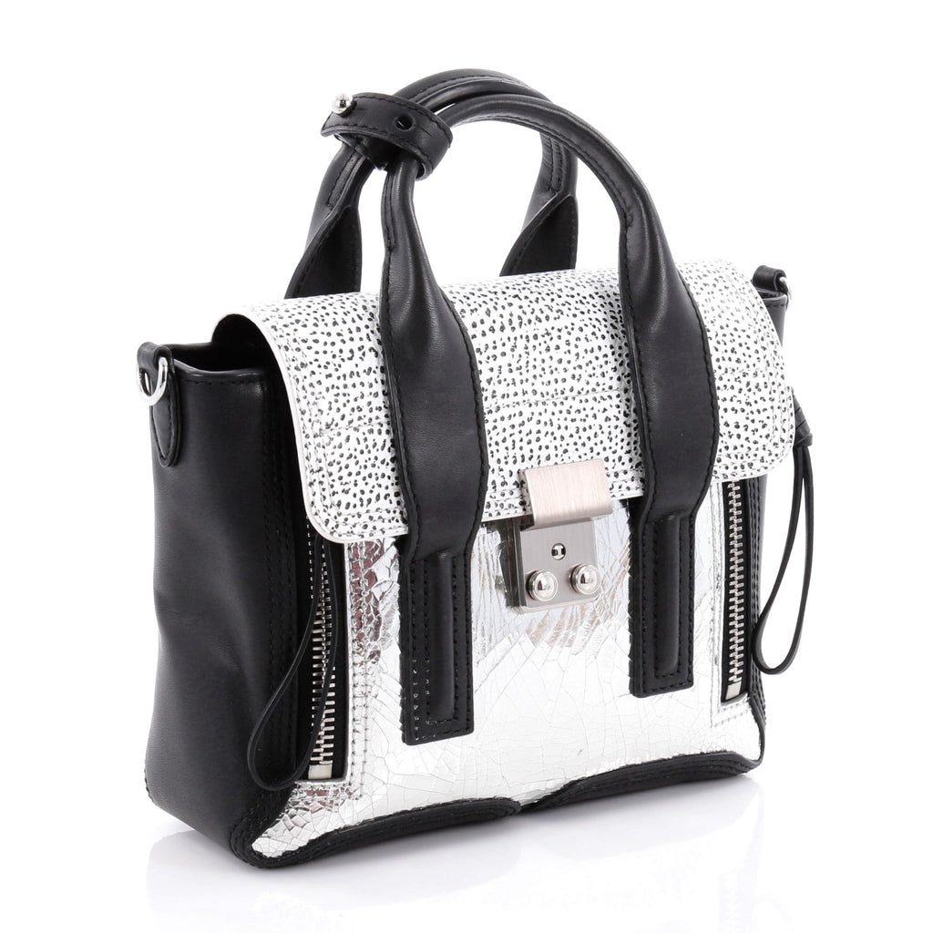 Pashli Satchel Mix Effect Leather Mini