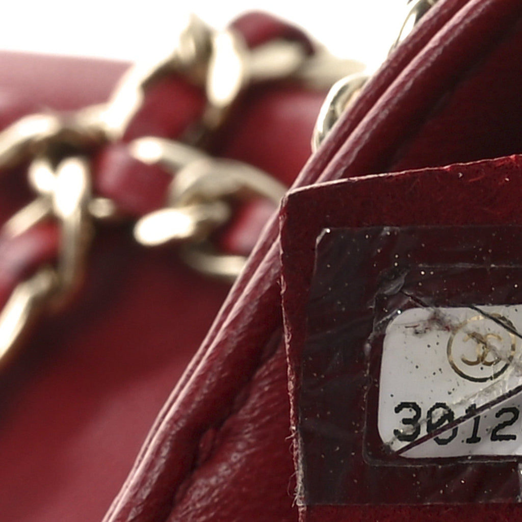 Lambskin Tech Me Out Clutch With Chain Red