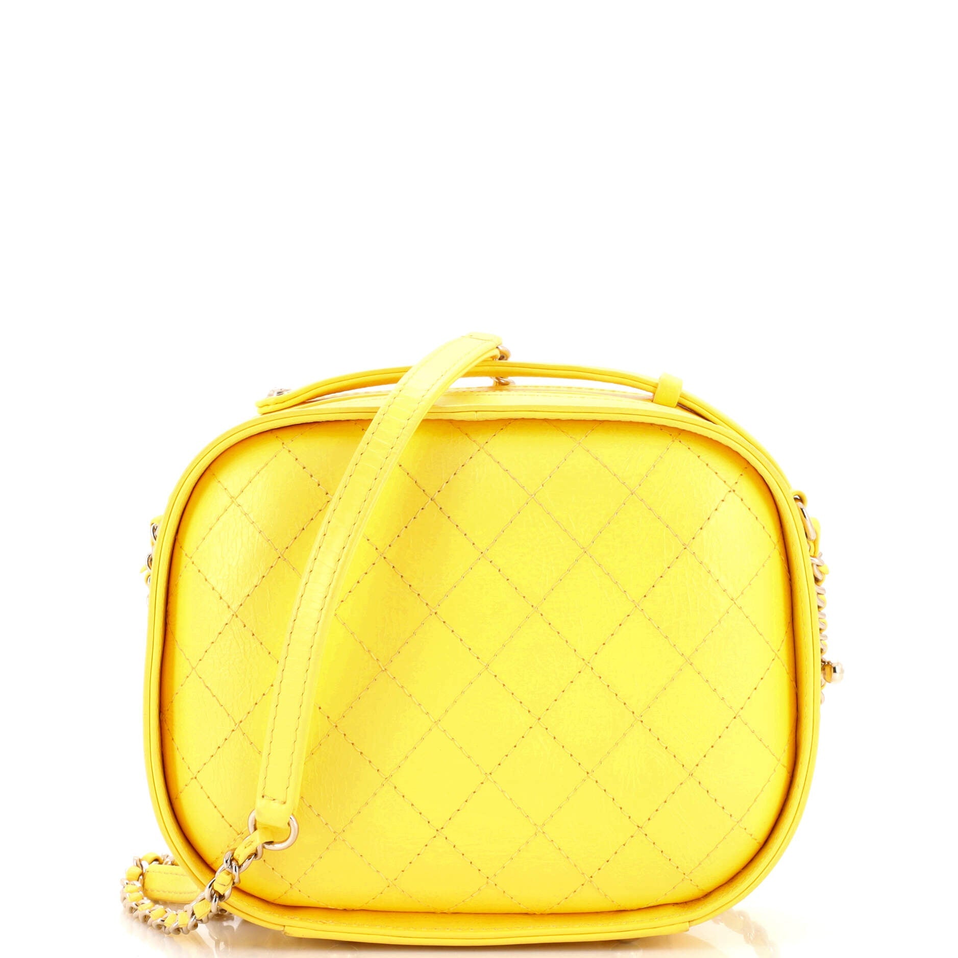Vanity Case Bag Quilted Crumpled Calfskin Small