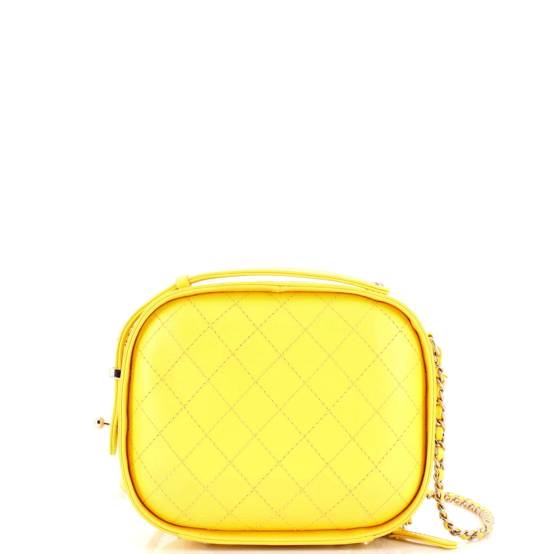 Vanity Case Bag Quilted Crumpled Calfskin Small