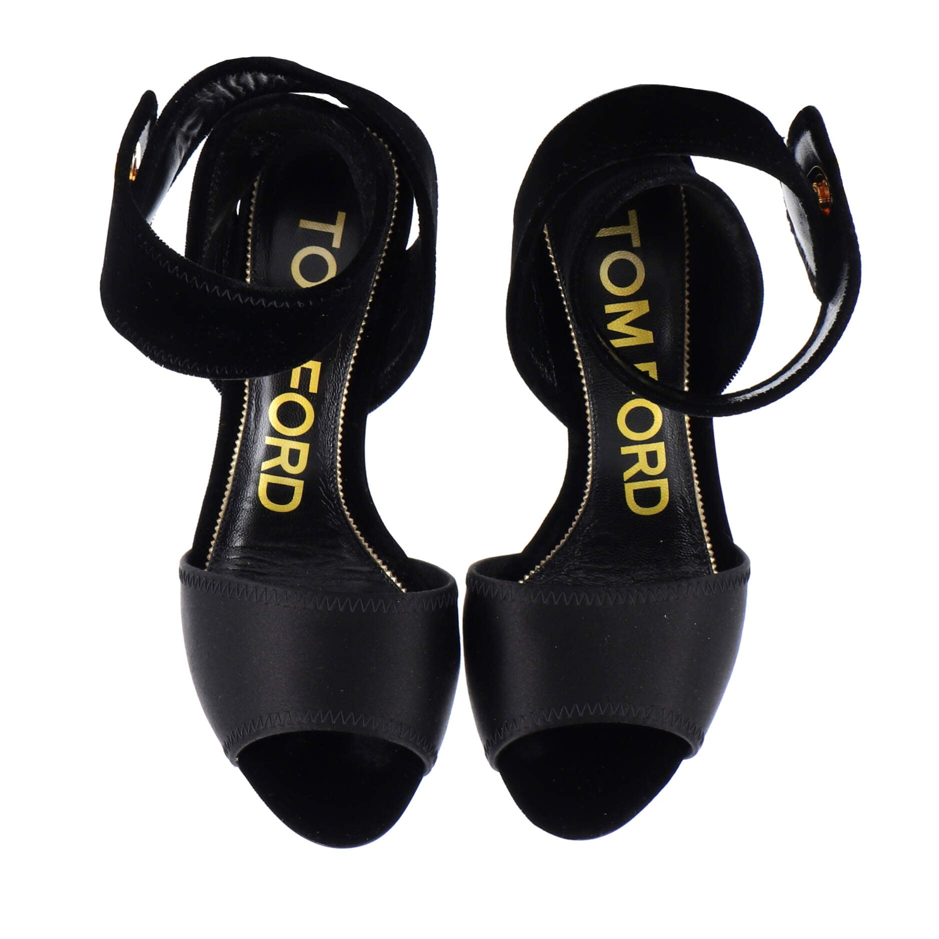 Women's Ankle Wrap Heeled Sandals Satin and Velvet