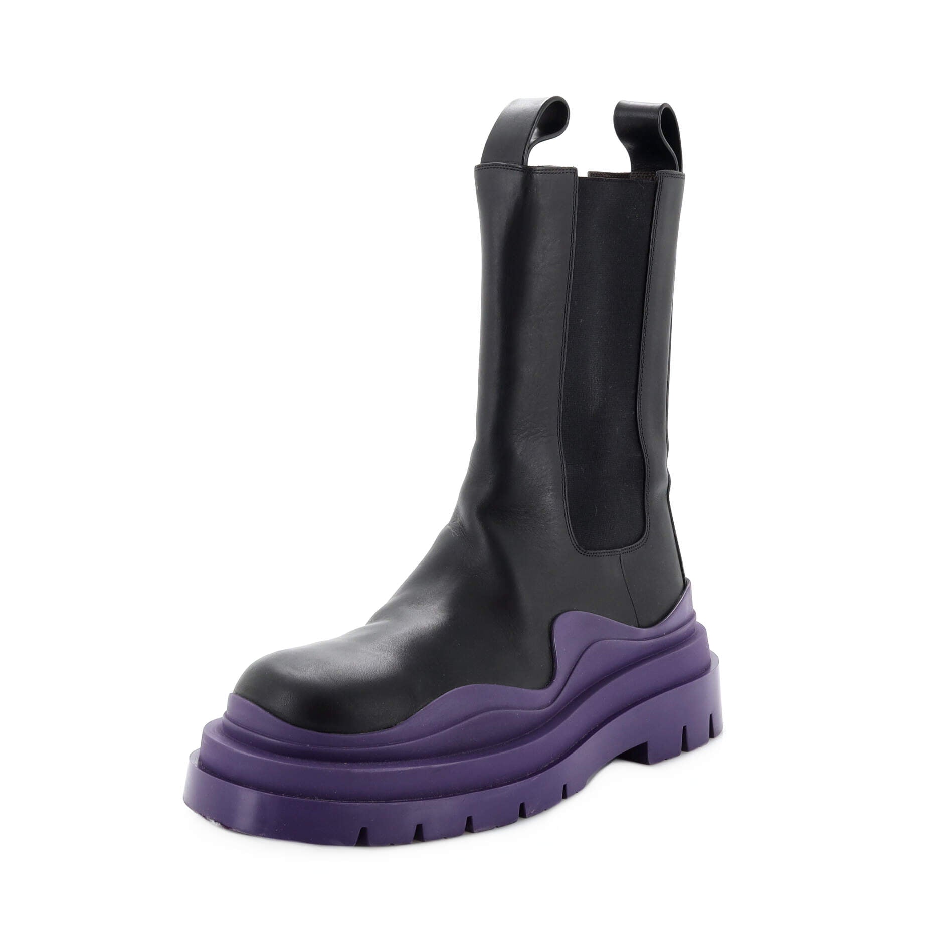 Women's Tire Chelsea Boots Leather and Rubber