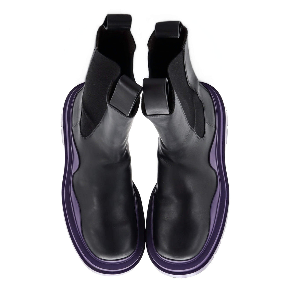 Women's Tire Chelsea Boots Leather and Rubber