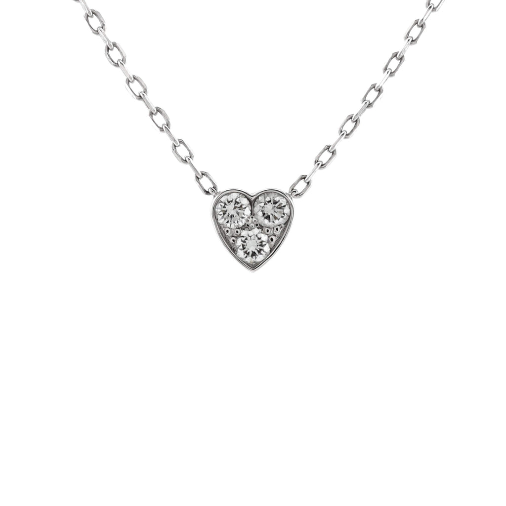 Etincelle de Cartier Heart Pendant Necklace 18K White Gold with Diamonds Mini