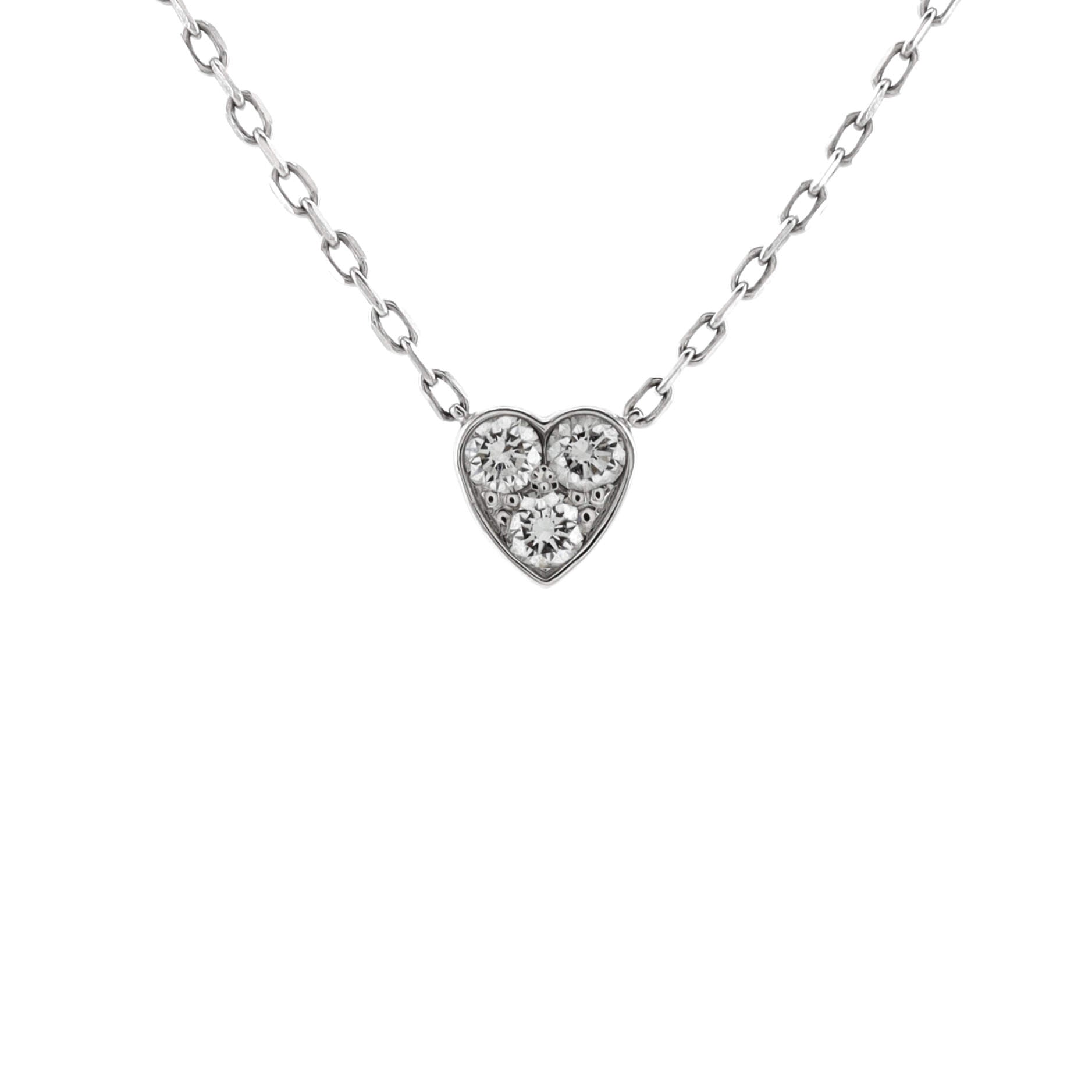 Etincelle de Cartier Heart Pendant Necklace 18K White Gold with Diamonds Mini