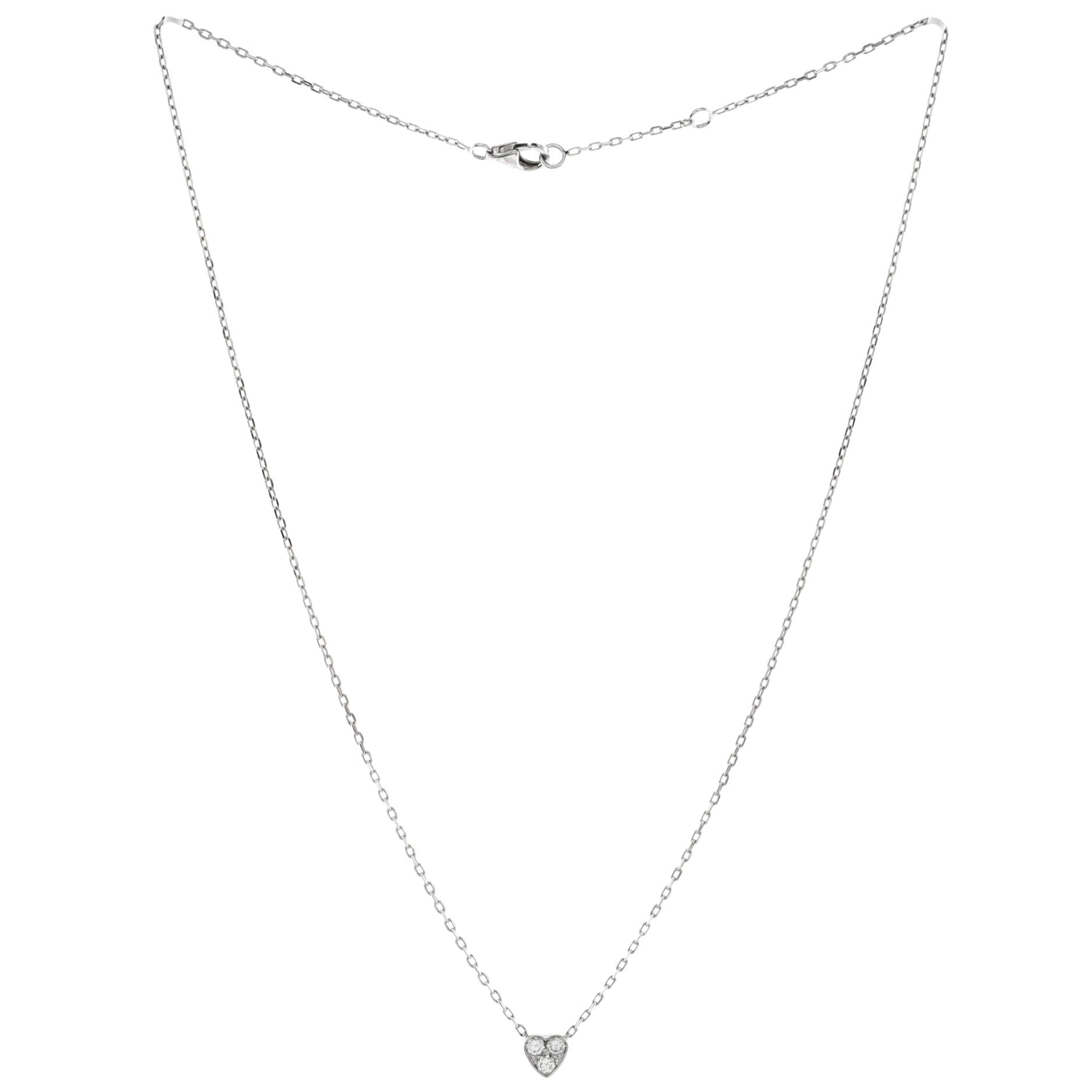 Etincelle de Cartier Heart Pendant Necklace 18K White Gold with Diamonds Mini