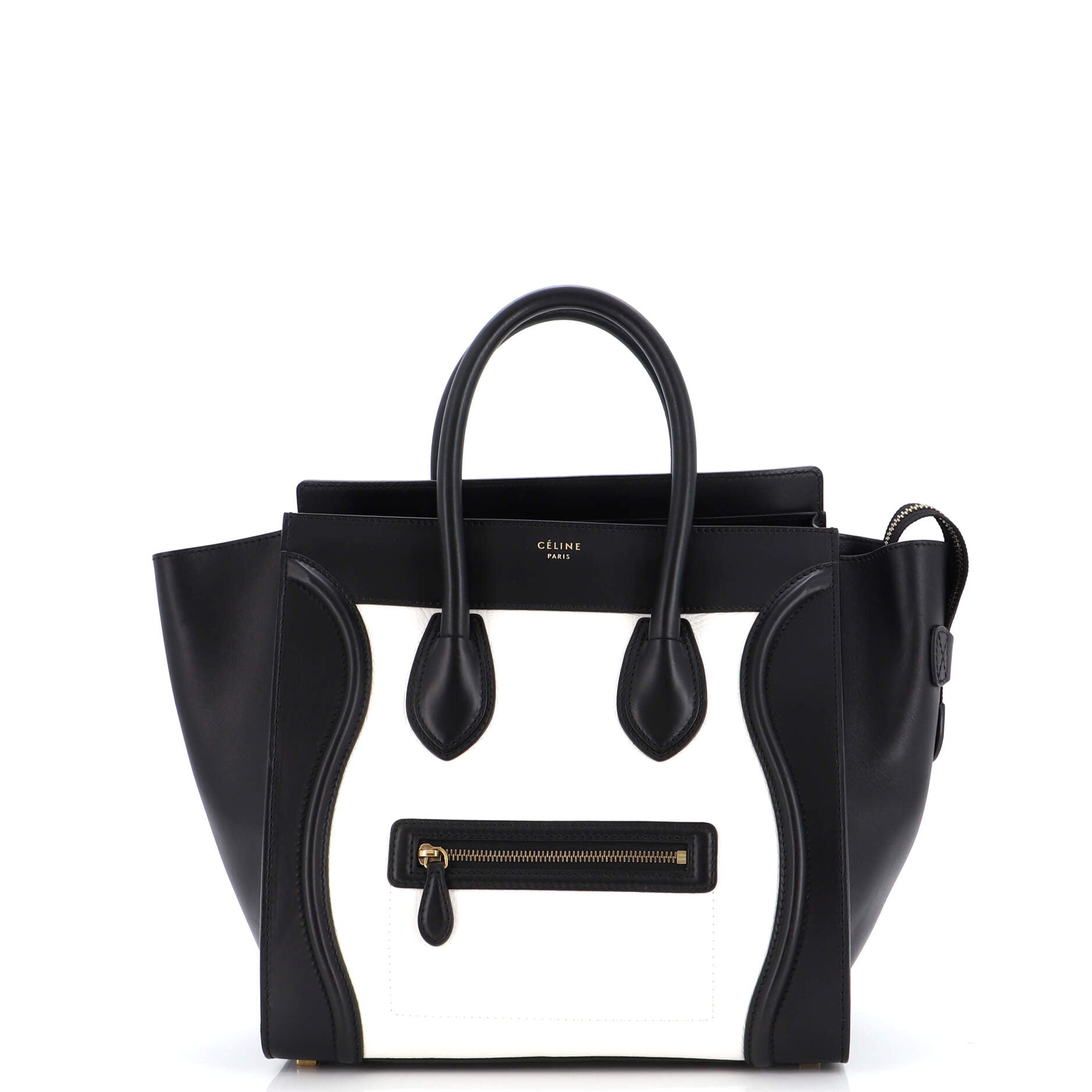 Bicolor Luggage Bag Leather Mini