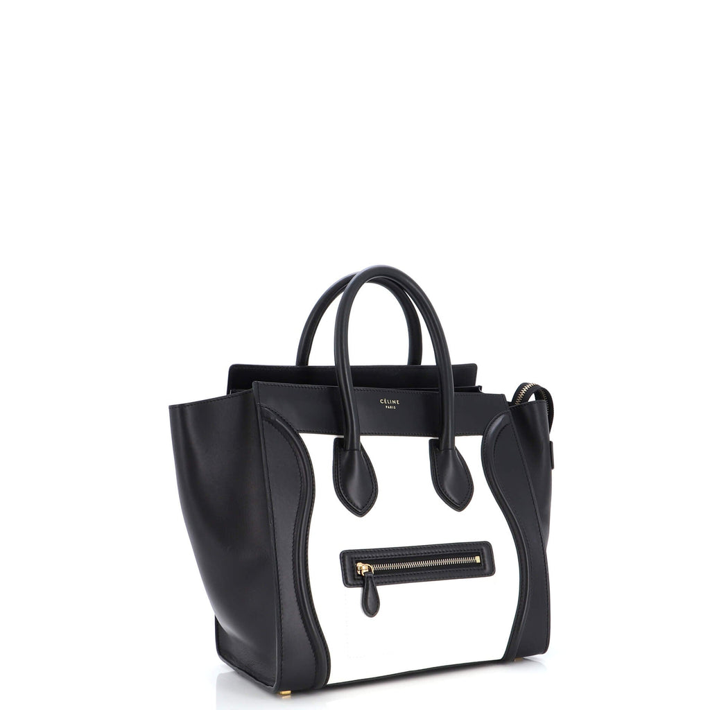 Bicolor Luggage Bag Leather Mini