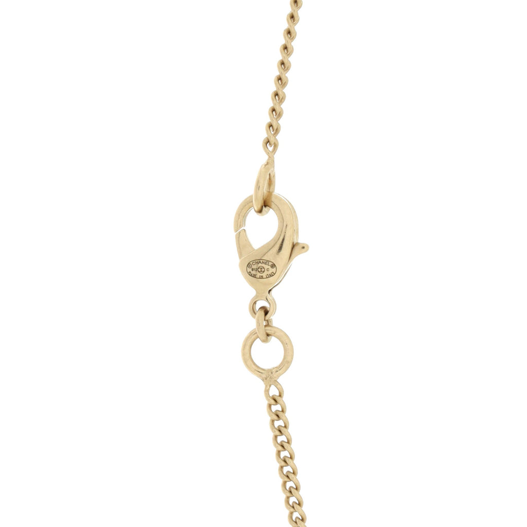 CC Drop Pendant Necklace Metal with Faux Pearl