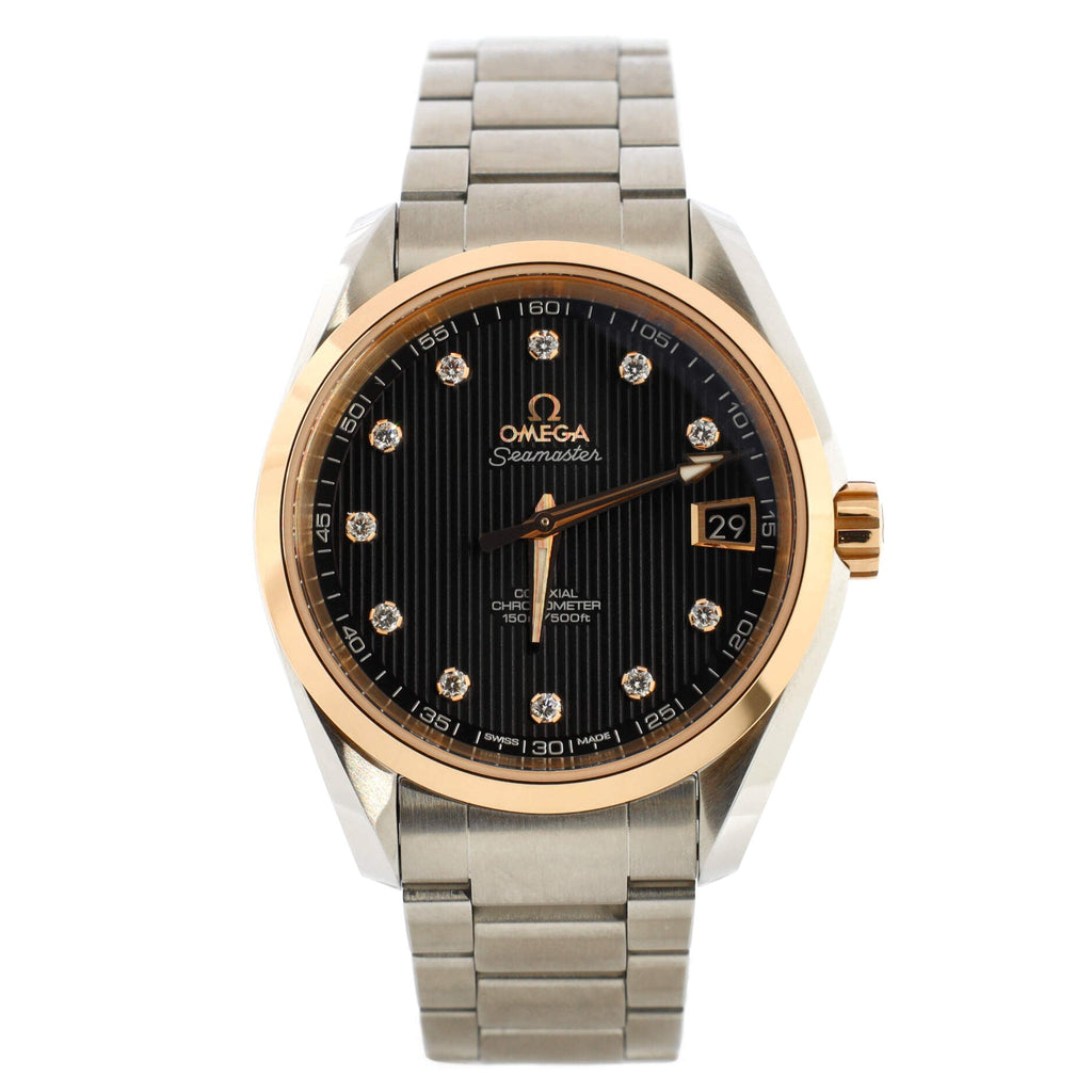 Seamaster Aqua Terra 150M Co-Axial Master Chronometer Automatic Watch Stainless Steel and Rose Gold with Diamond Markers 39