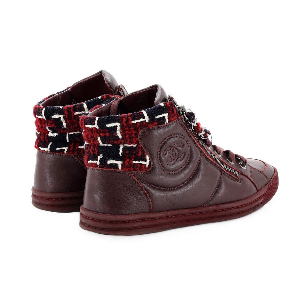 Women's CC Chain Link Sneakers Leather with Tweed