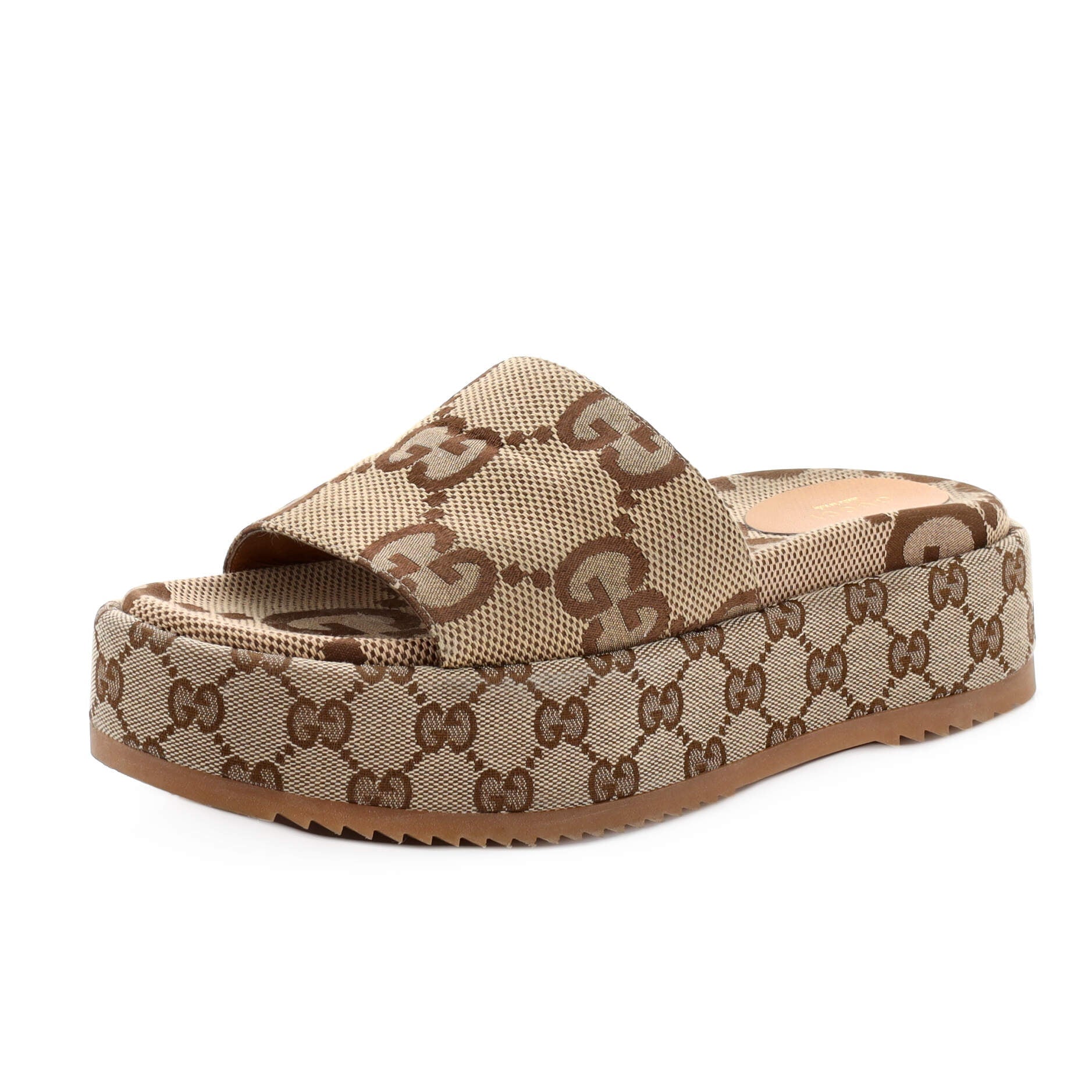 Women's Angelina Platform Slide Sandals GG Canvas