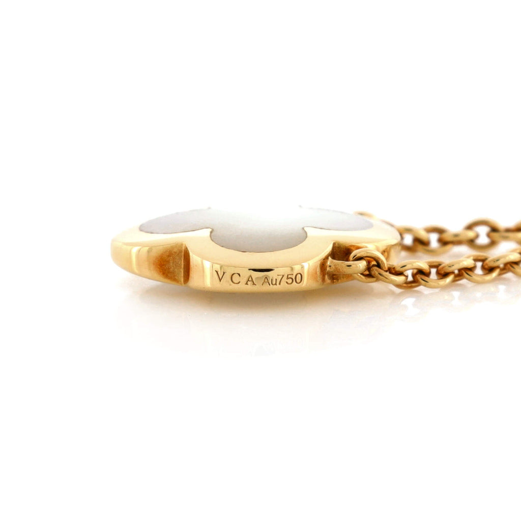 Pure Alhambra Pendant Necklace 18K Yellow Gold and Mother of Pearl
