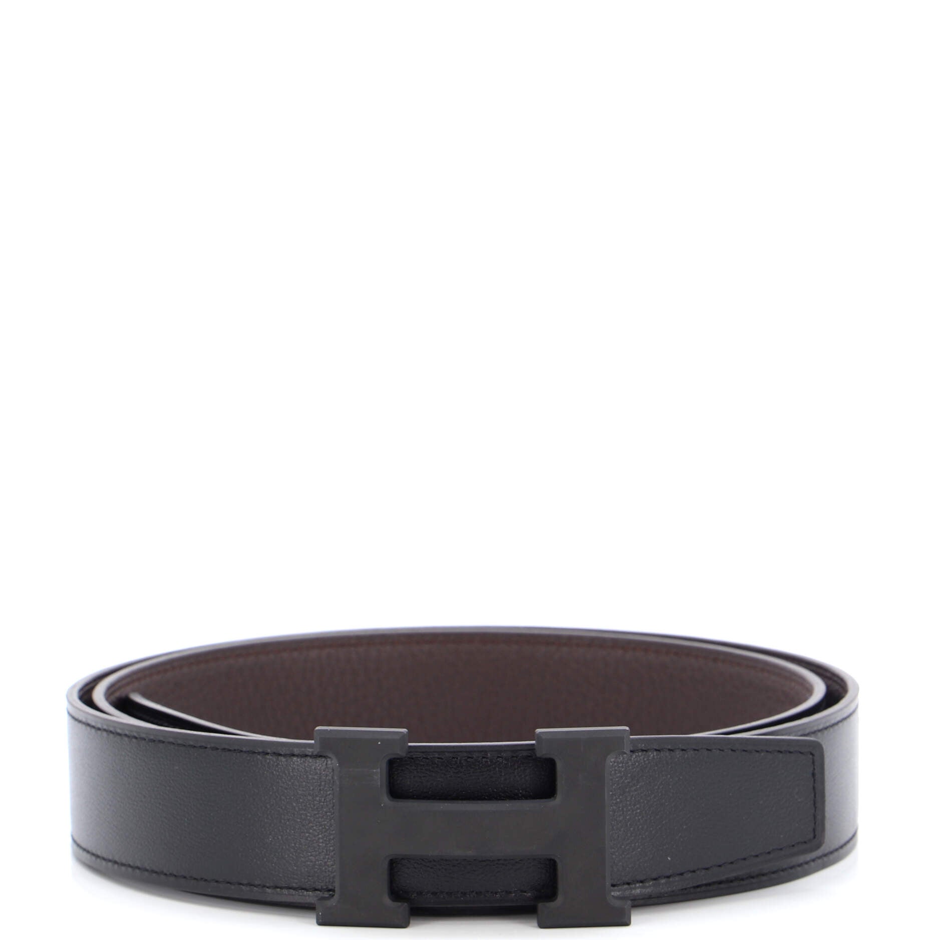 Constance Reversible Belt Leather with So Black Matte Hardware Medium 100
