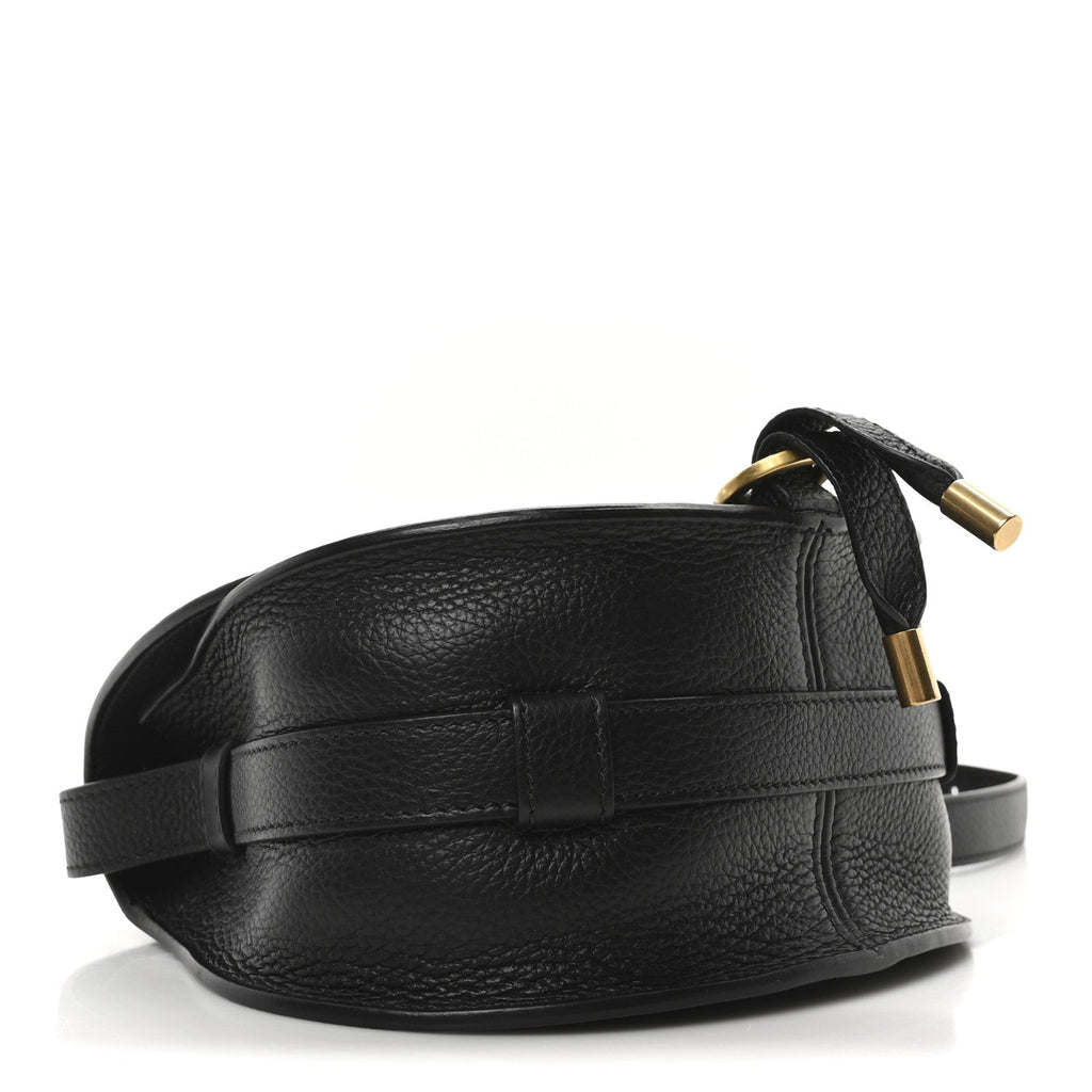 Calfskin Mini Marcie Round Crossbody Bag Black
