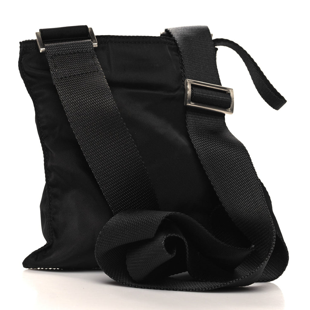 Tessuto Nylon Flat Messenger Bag Black