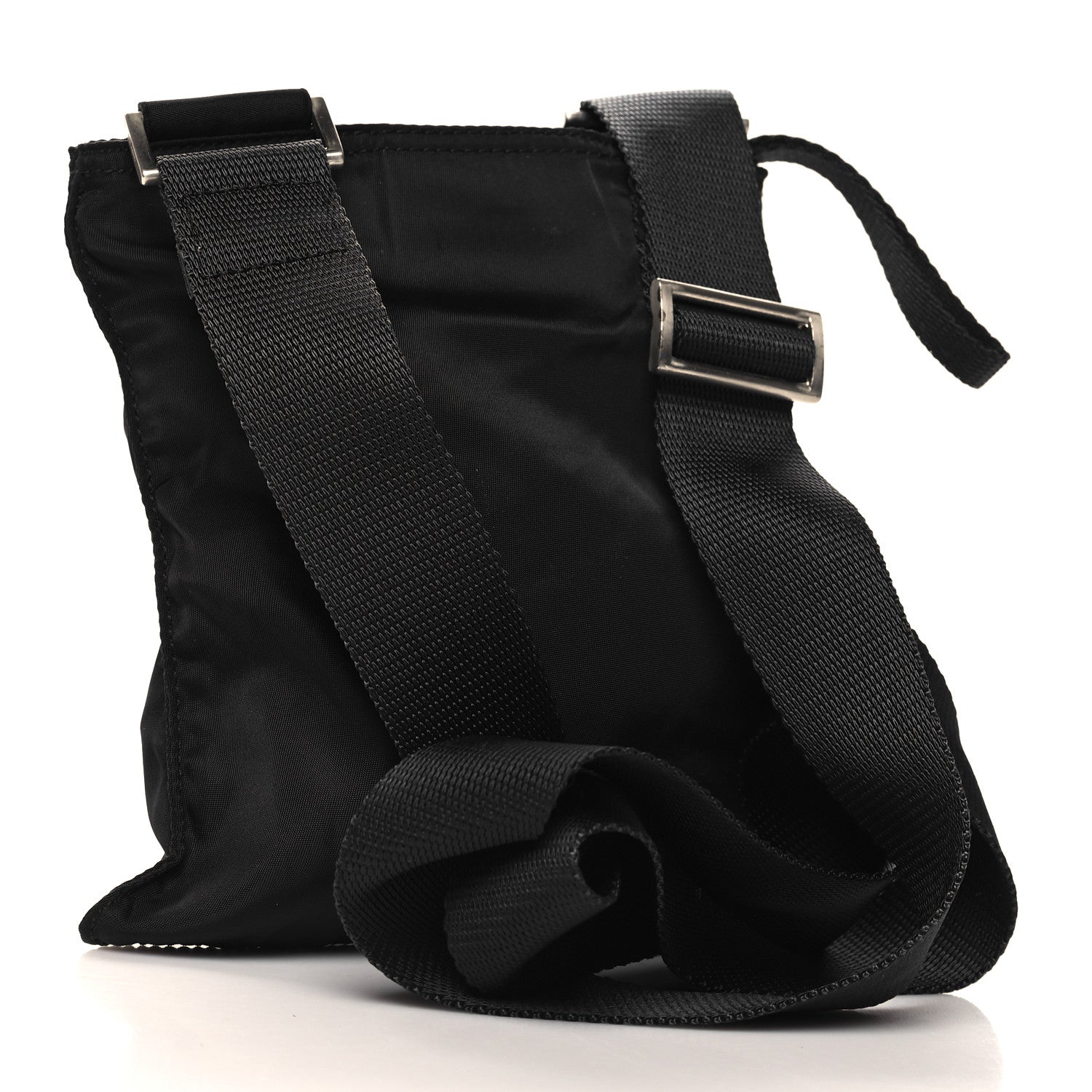 Tessuto Nylon Flat Messenger Bag Black