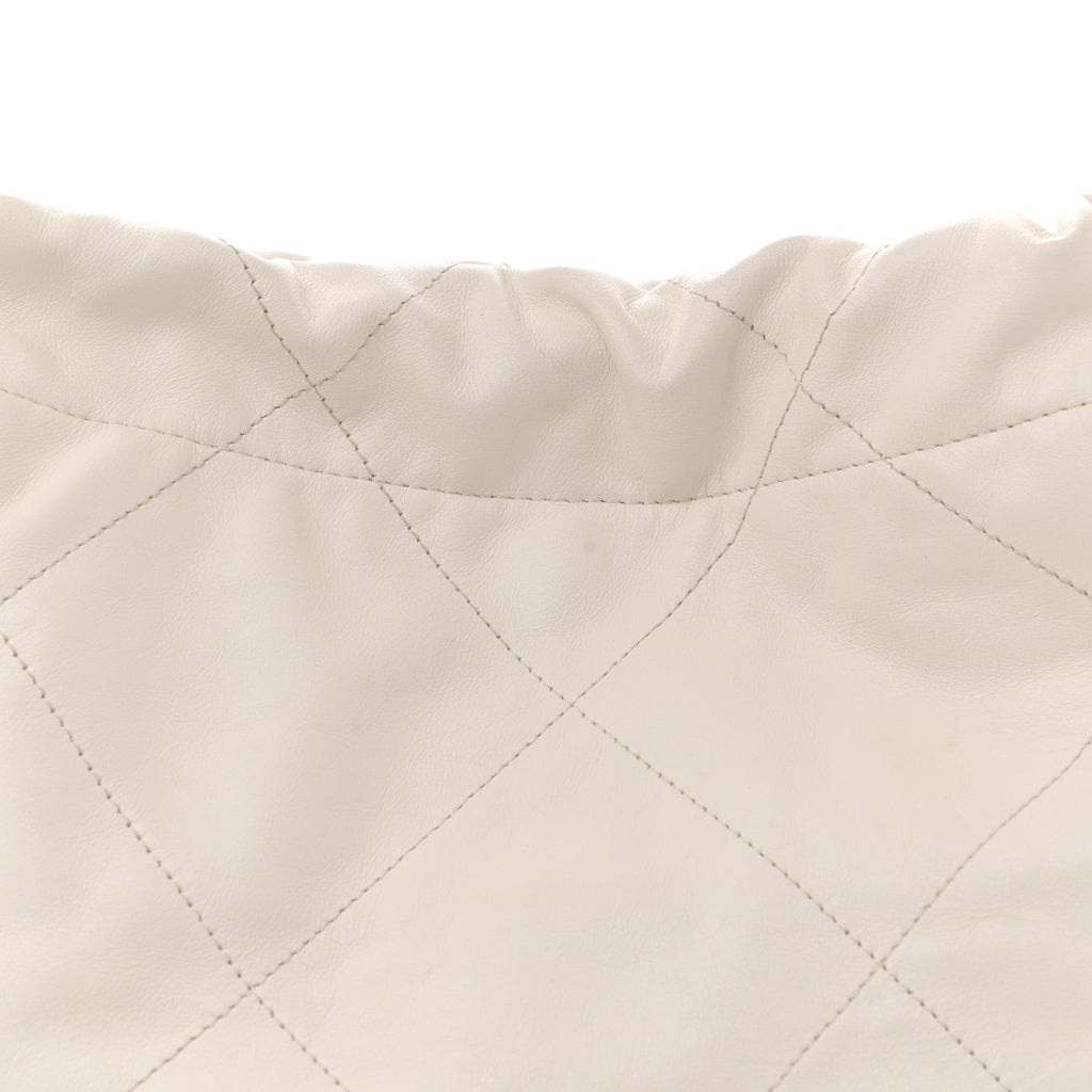 Shiny Calfskin Quilted Small Chanel 22 White