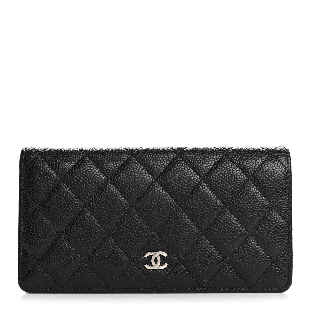 Caviar Quilted Yen Wallet Black