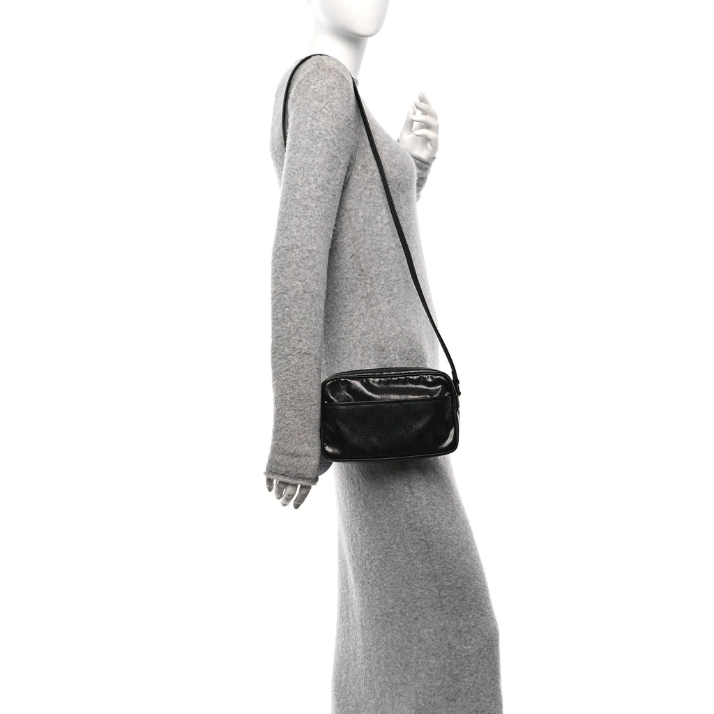 GG Crystal Monogram Mini Shoulder Bag Black