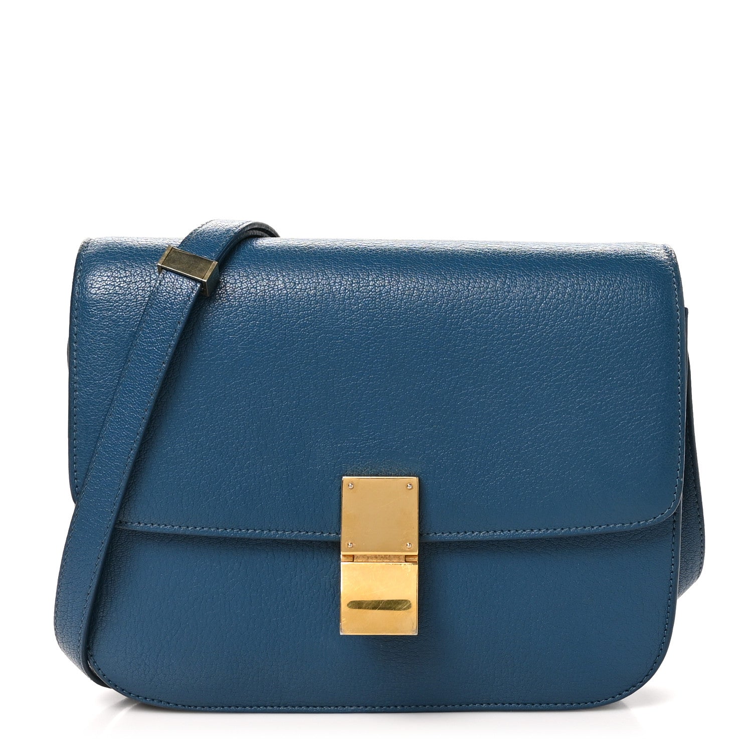 Goatskin Medium Classic Box Flap Bag Deepsea