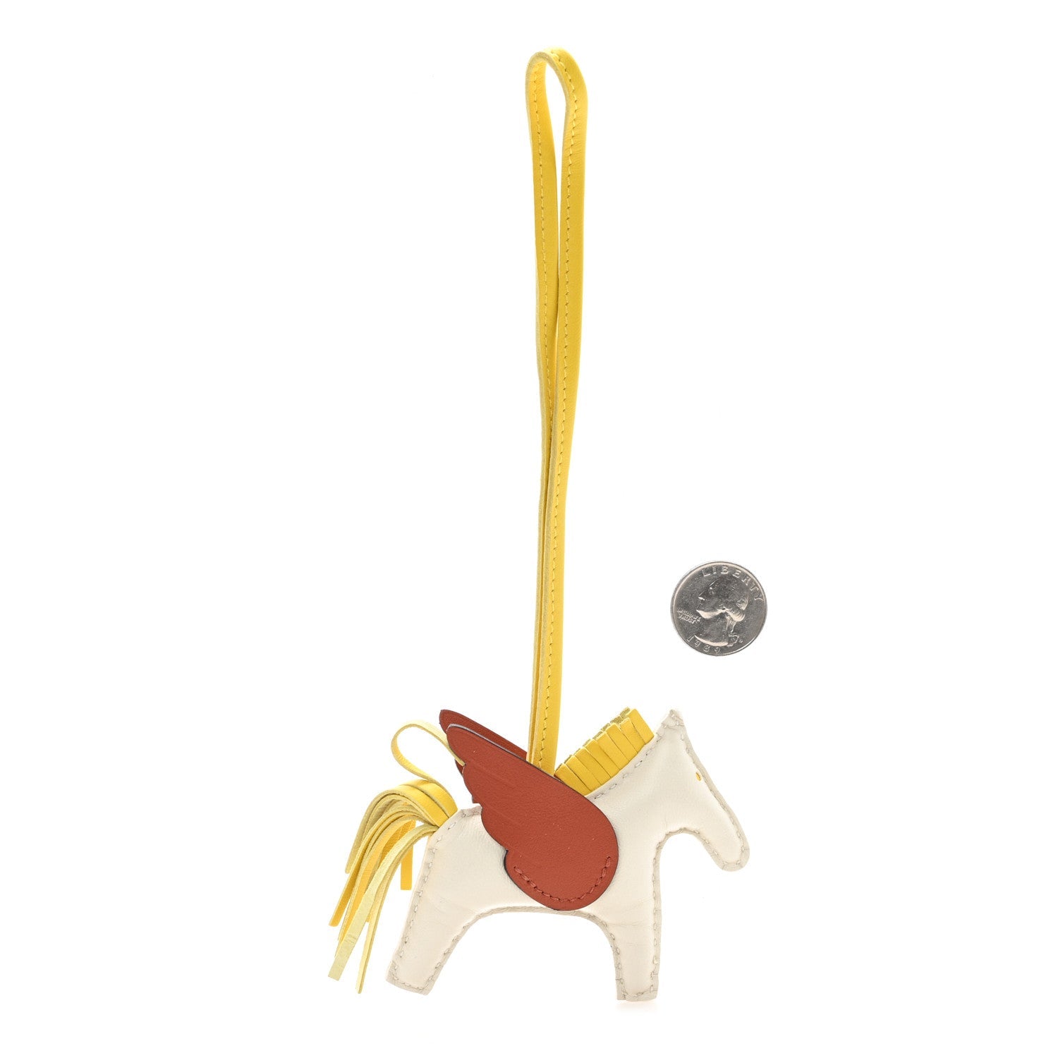 Milo Lambskin Grigri Rodeo Pegase Horse Bag Charm PM Craie Jaune de Naples Cuivre