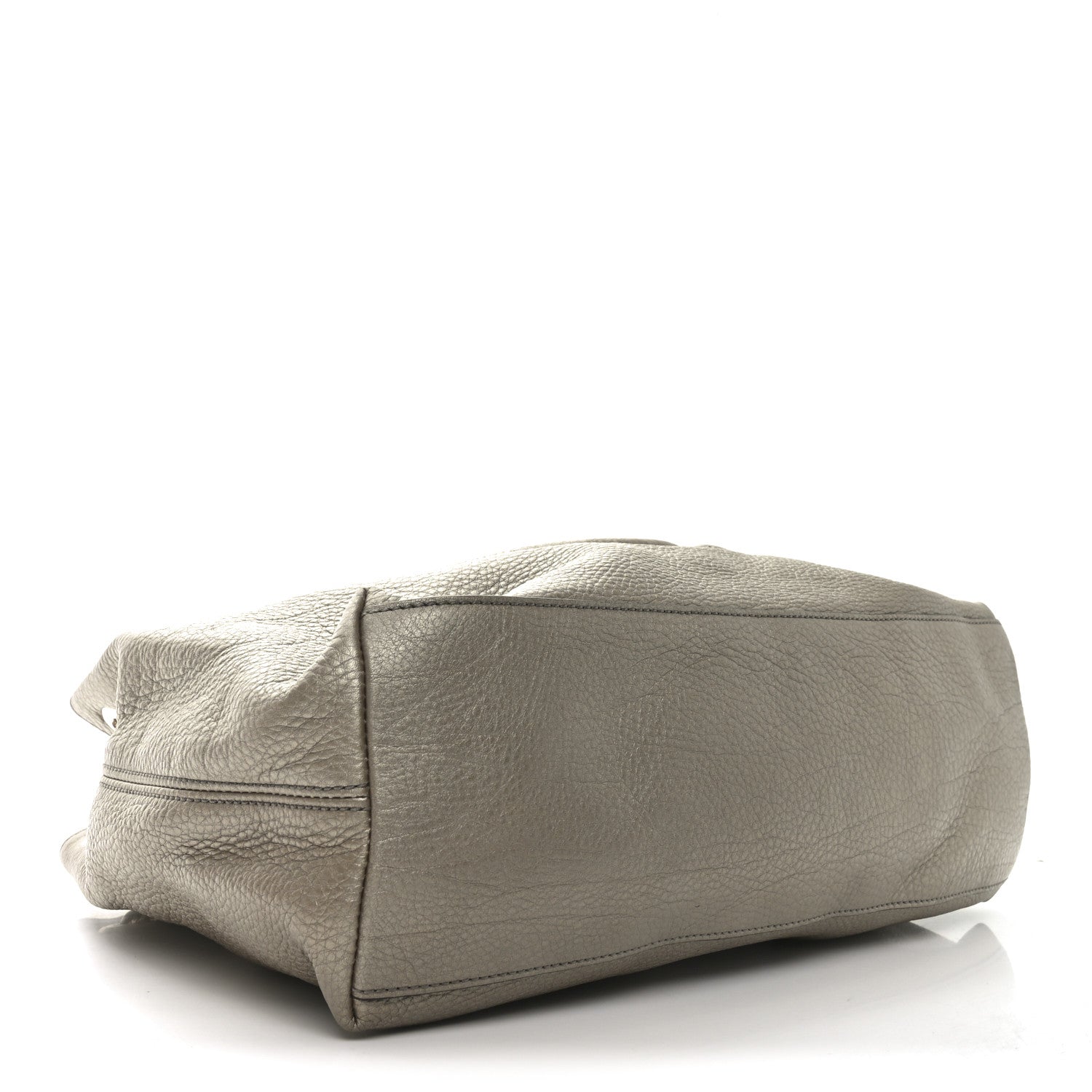 Metallic Pebbled Calfskin Medium Soho Chain Shoulder Bag Golden Beige