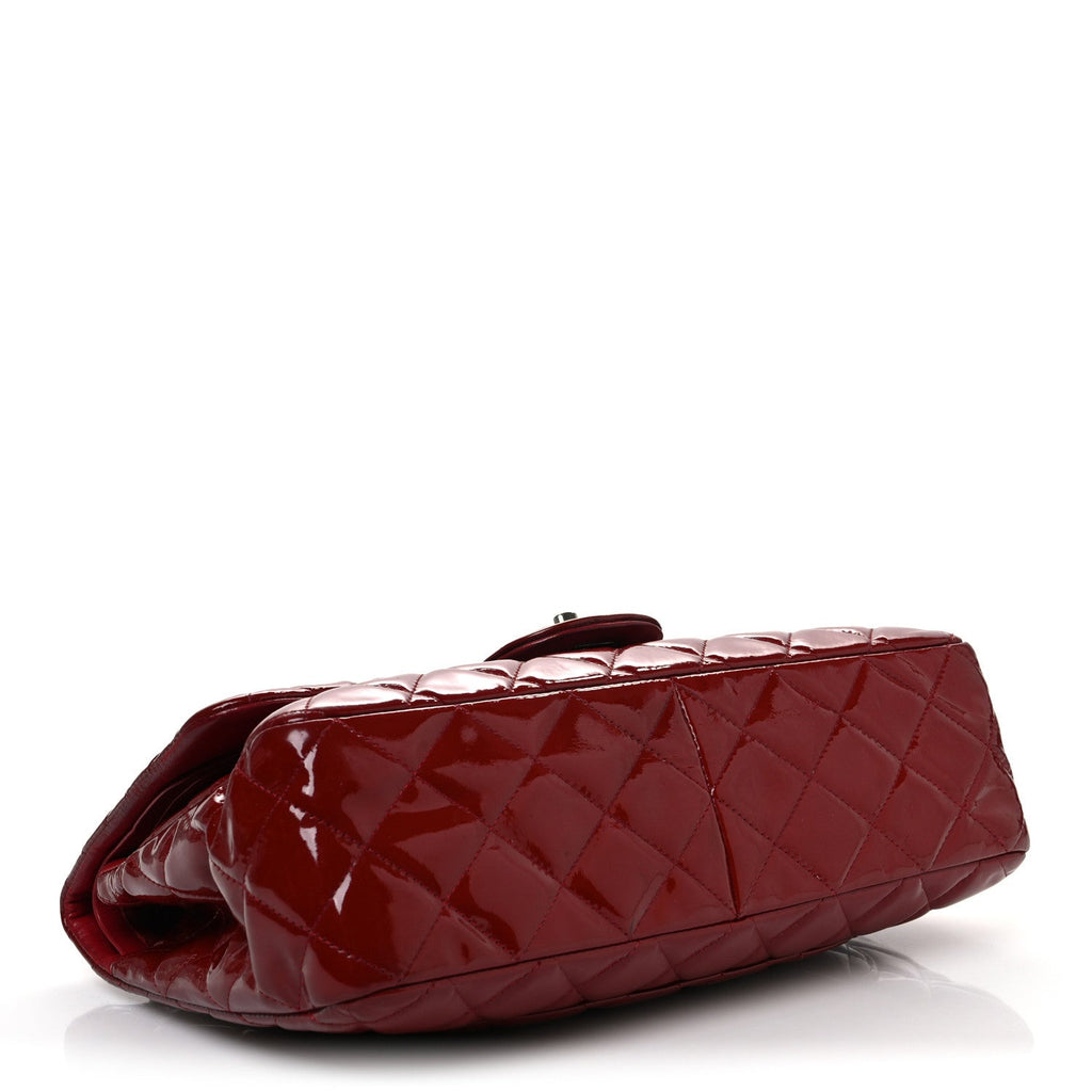 Patent Quilted Jumbo Double Flap Red
