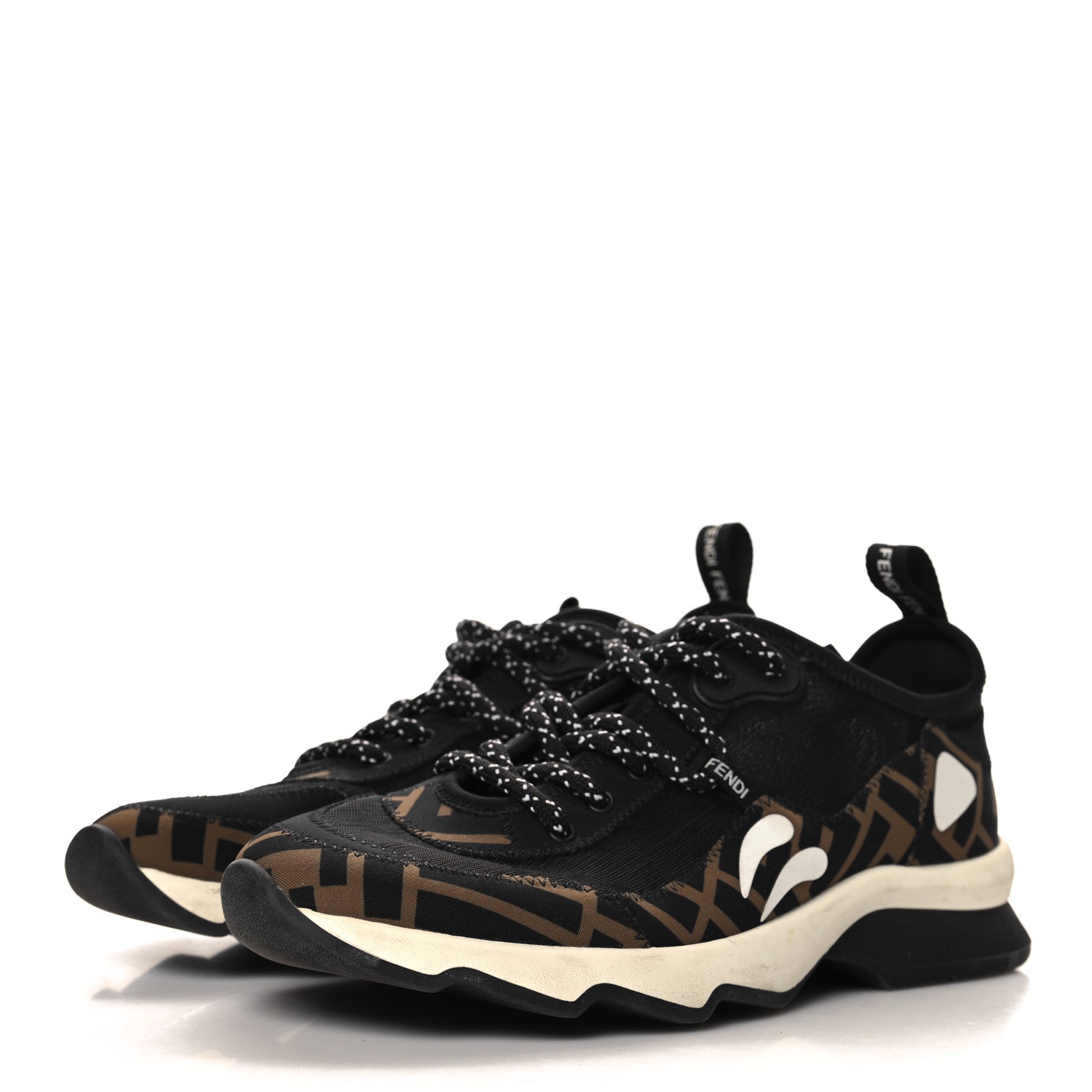 Technical Mesh Lycra FFreedom Patchwork Sneakers 36.5 Black Tobacco