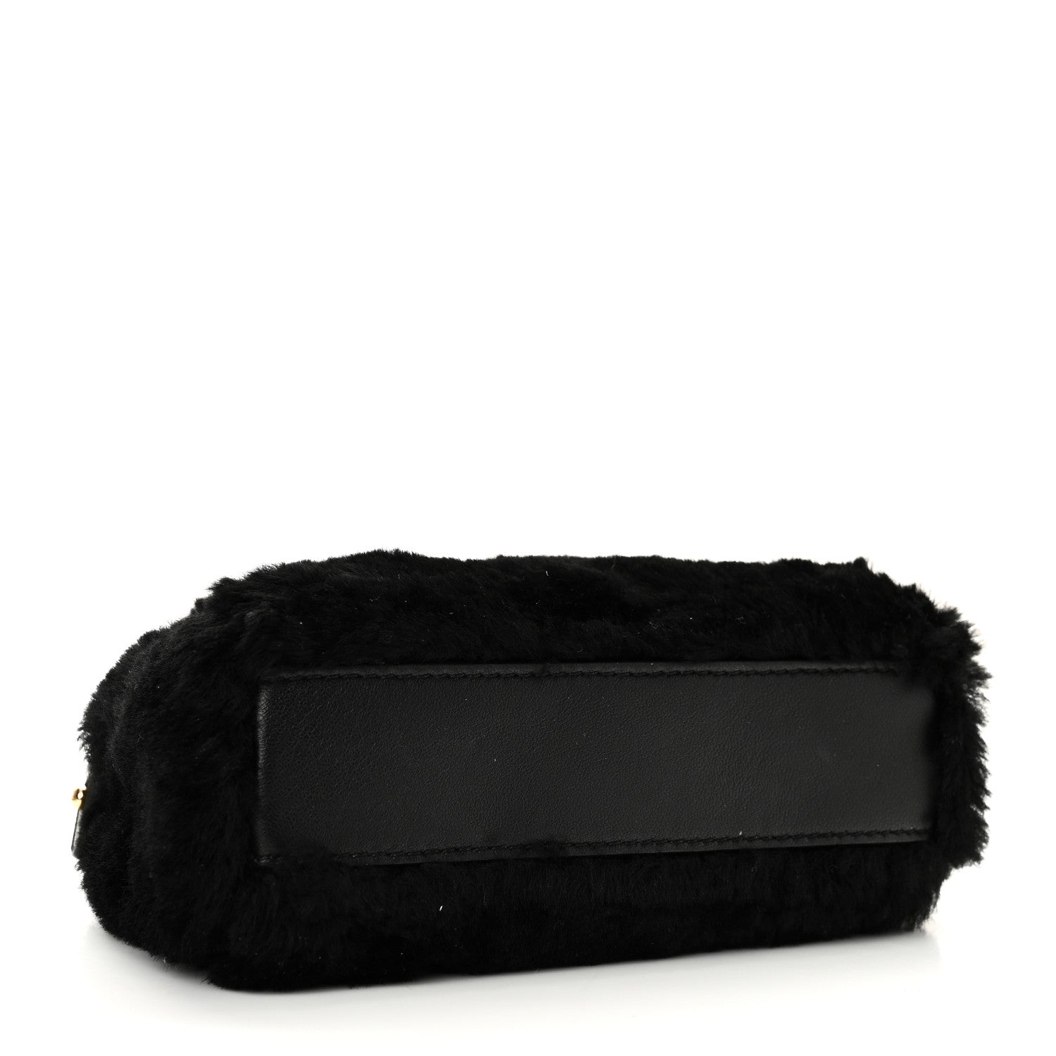 Shearling Shiny Nappa Micro Peekaboo Iconic Satchel Black