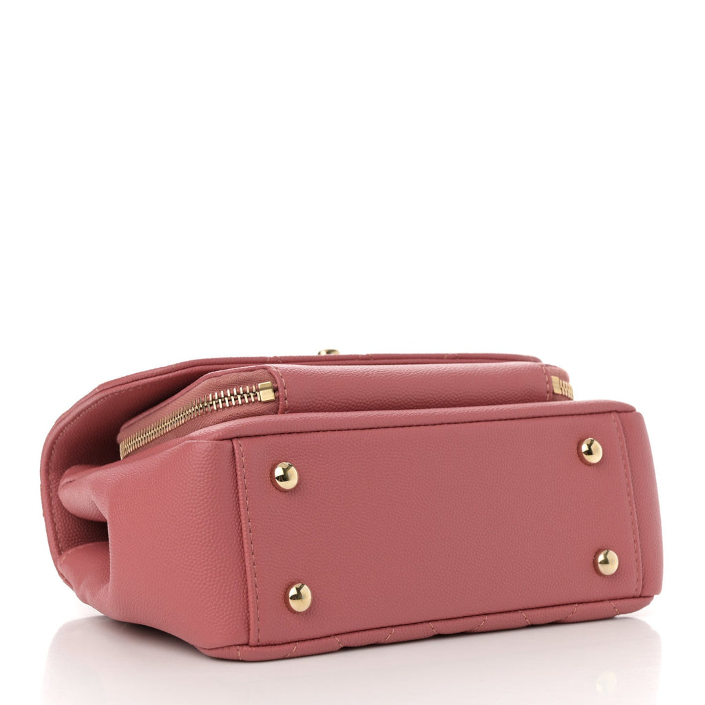 Caviar Quilted Small Business Affinity Flap Dark Pink