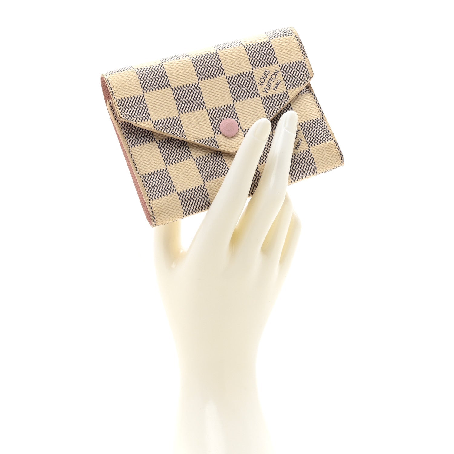 Damier Azur Victorine Wallet Rose Ballerine