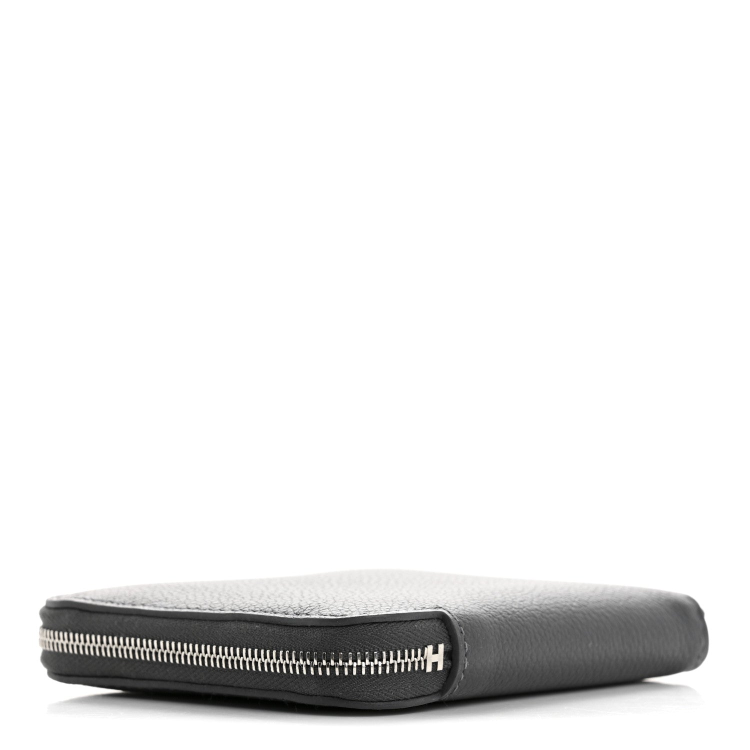 Evercolor Barenia Silk'In Compact Wallet Ardoise Black Jaune