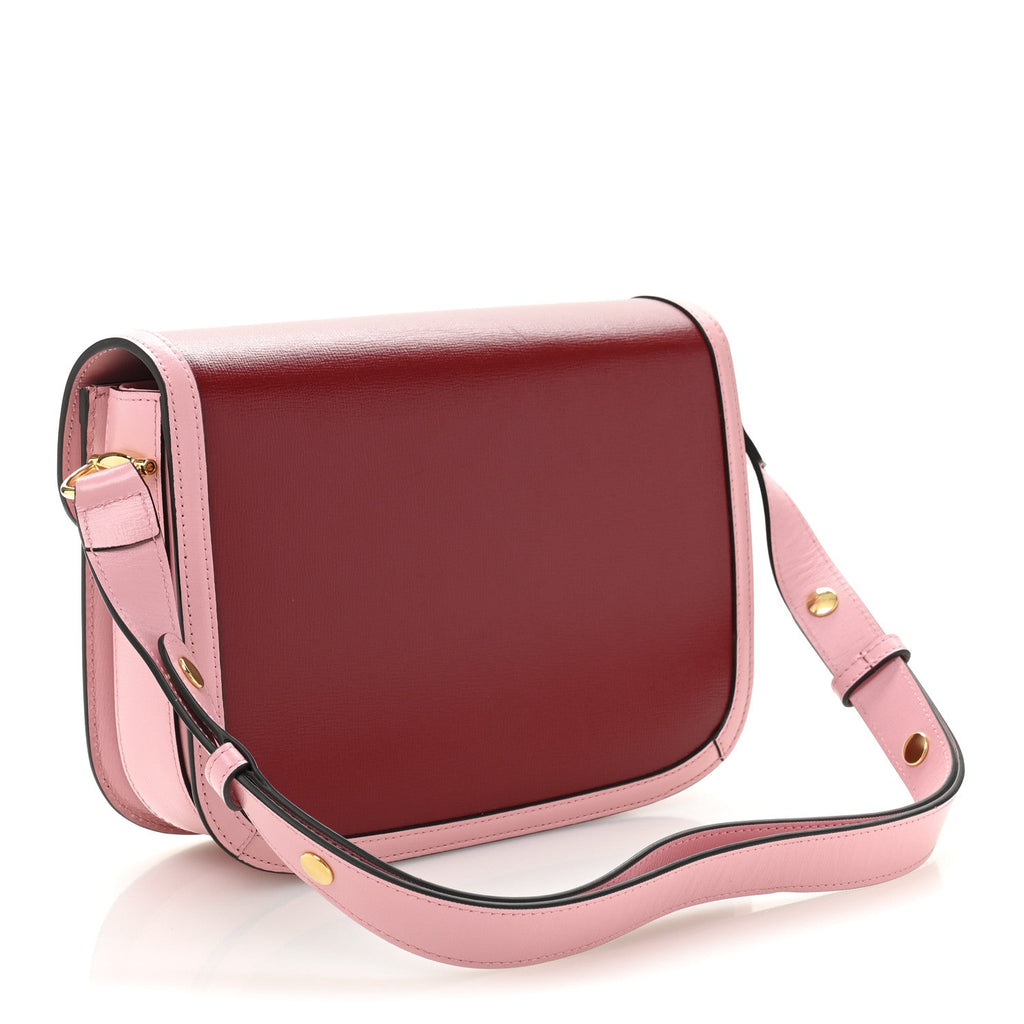 Azalea Calfskin Horsebit 1955 Shoulder Bag New Cherry Red Wild Rose