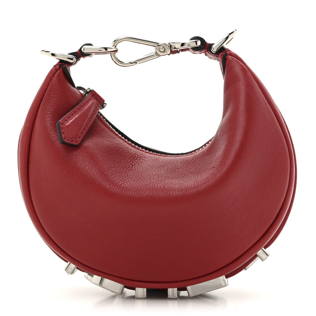 Vitello Grace New Matte Nano Fendigraphy Hobo Charm Scarlet