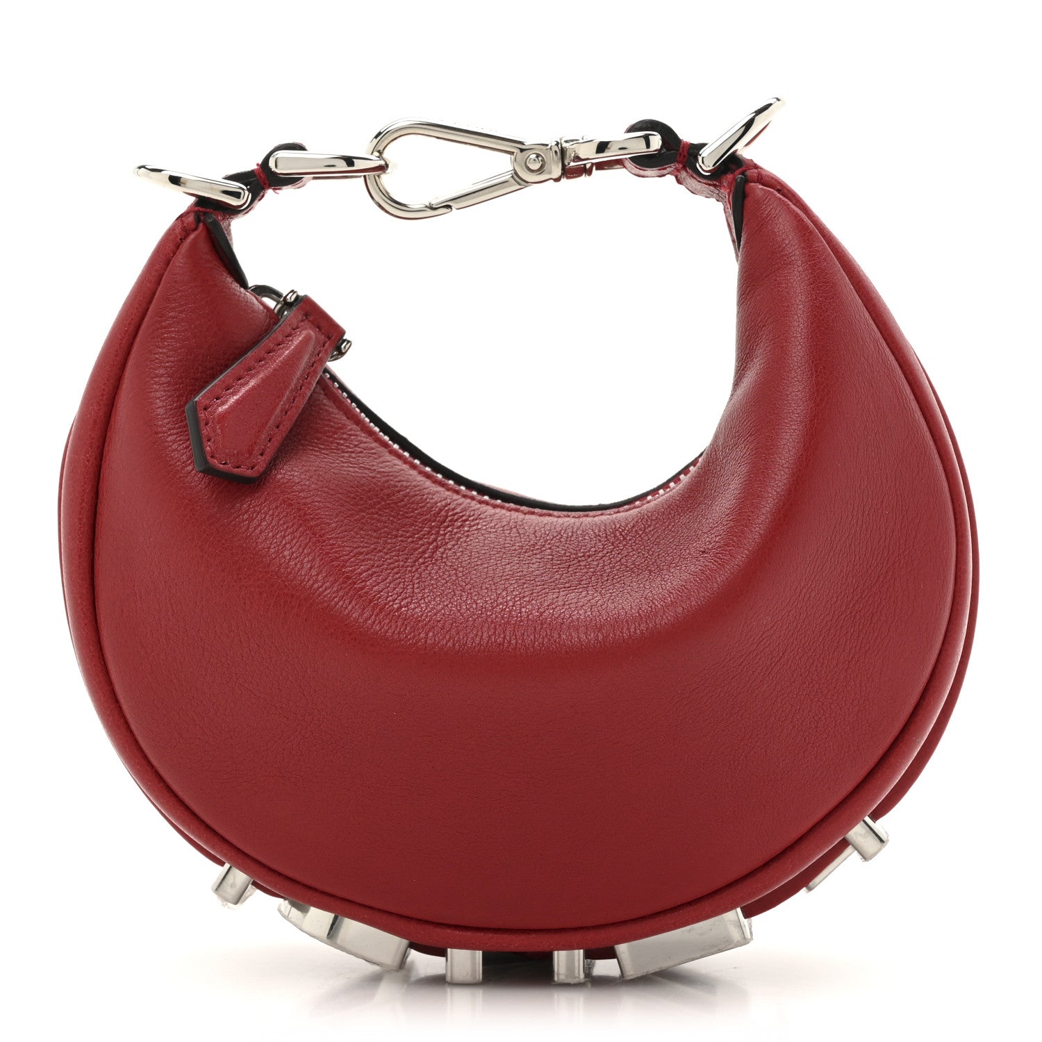 Vitello Grace New Matte Nano Fendigraphy Hobo Charm Scarlet
