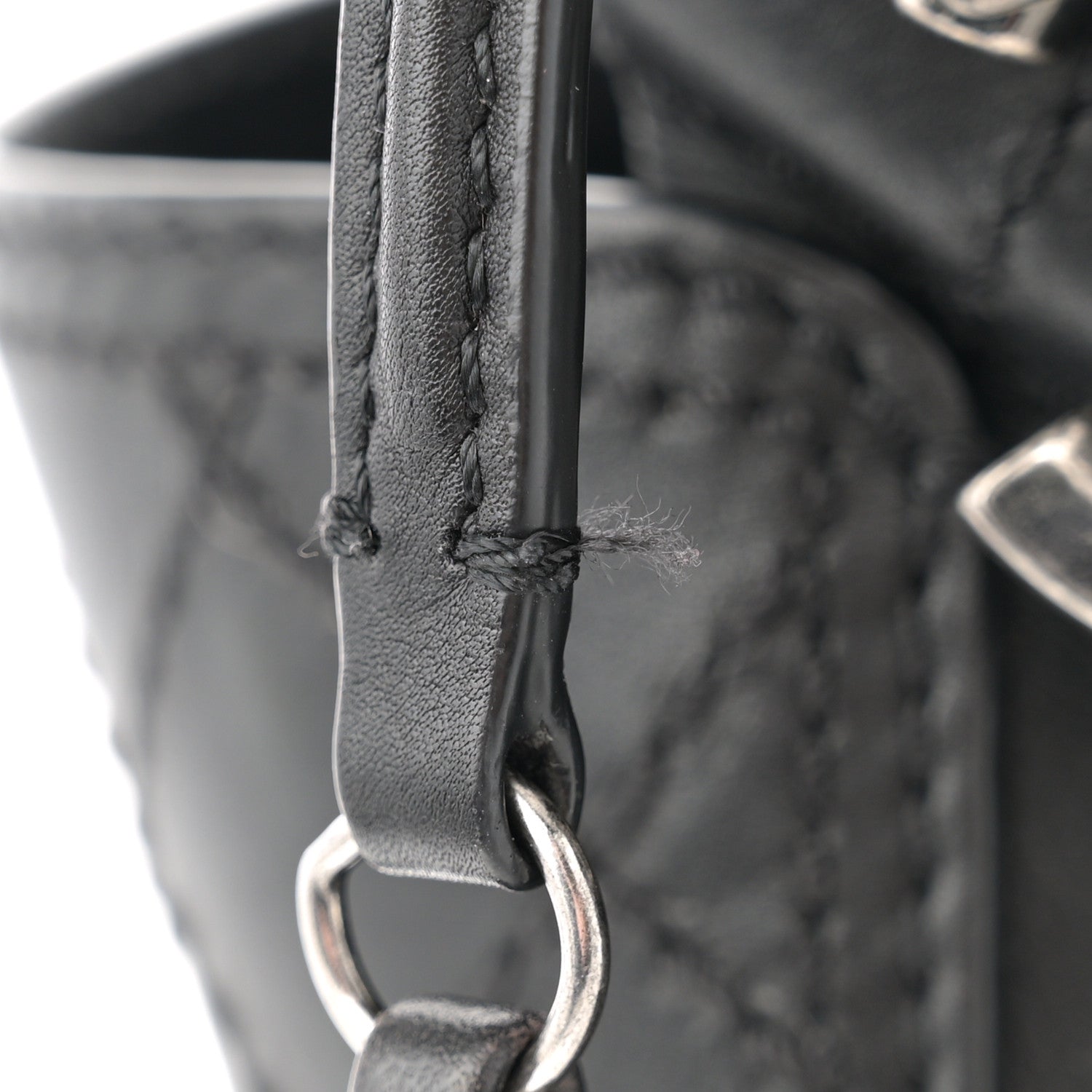 Grained Calfskin CC Pocket Tote Black