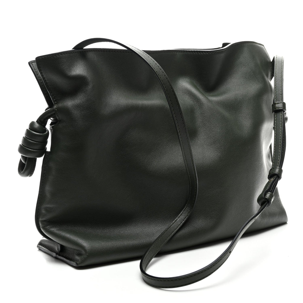 Nappa Calfskin Medium Flamenco Knot Clutch Avocado Green