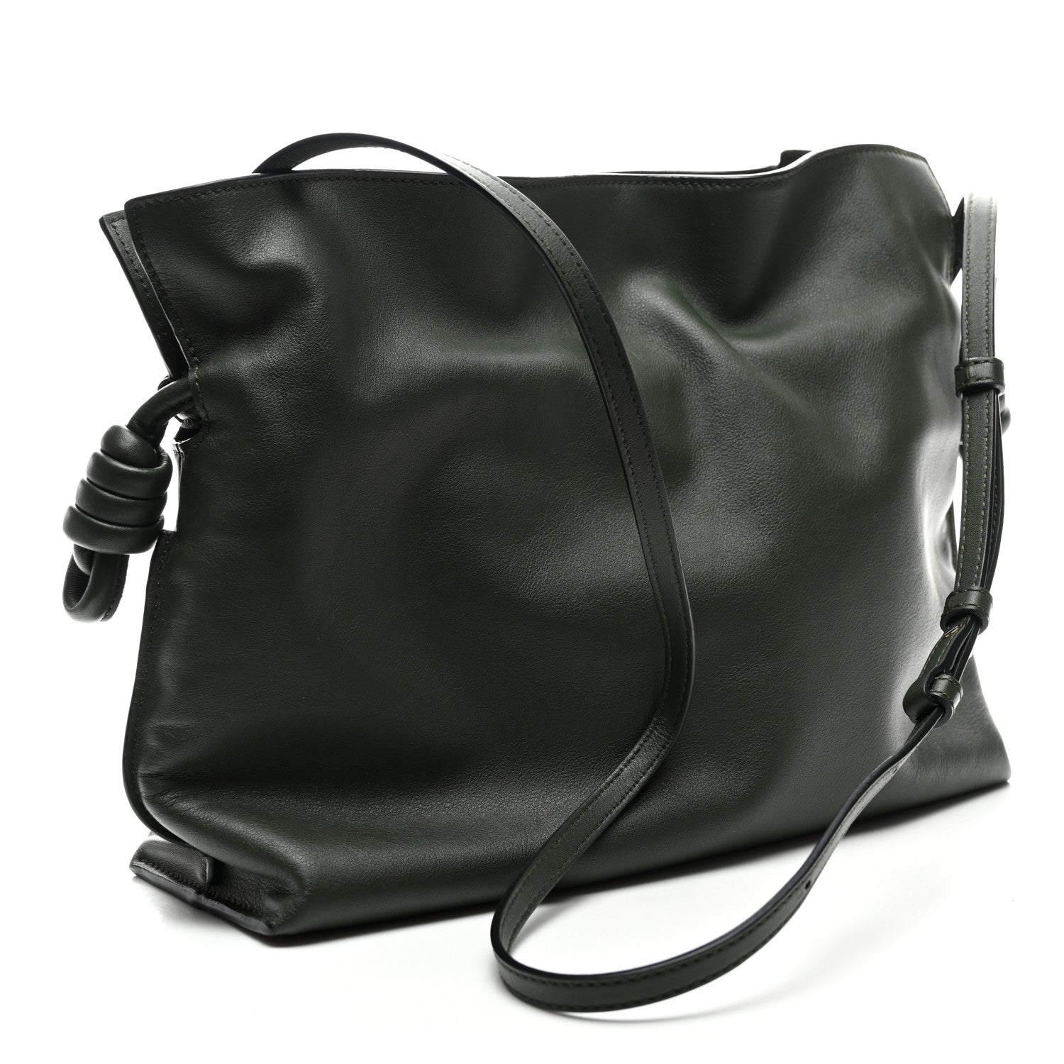 Nappa Calfskin Medium Flamenco Knot Clutch Avocado Green