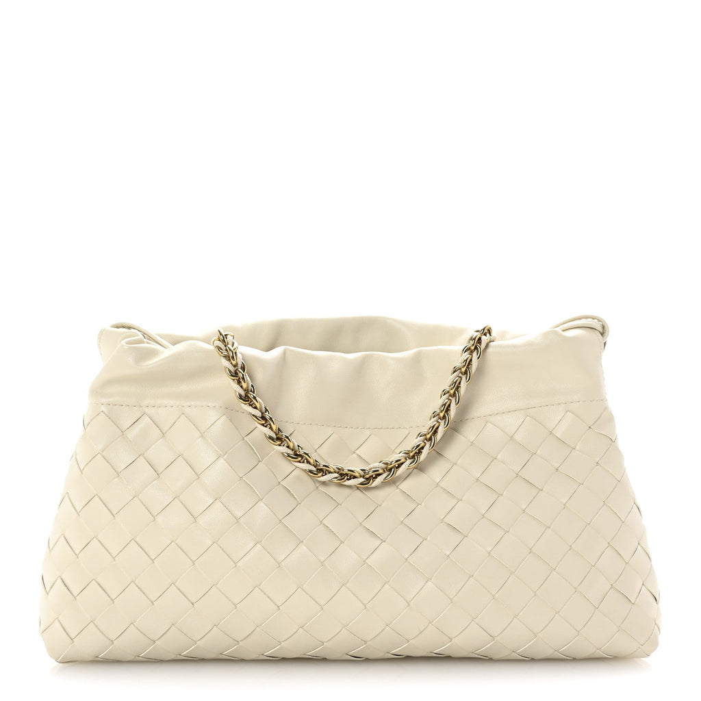 Nappa Intrecciato Dustbag Notte Shoulder Bag Sea Salt