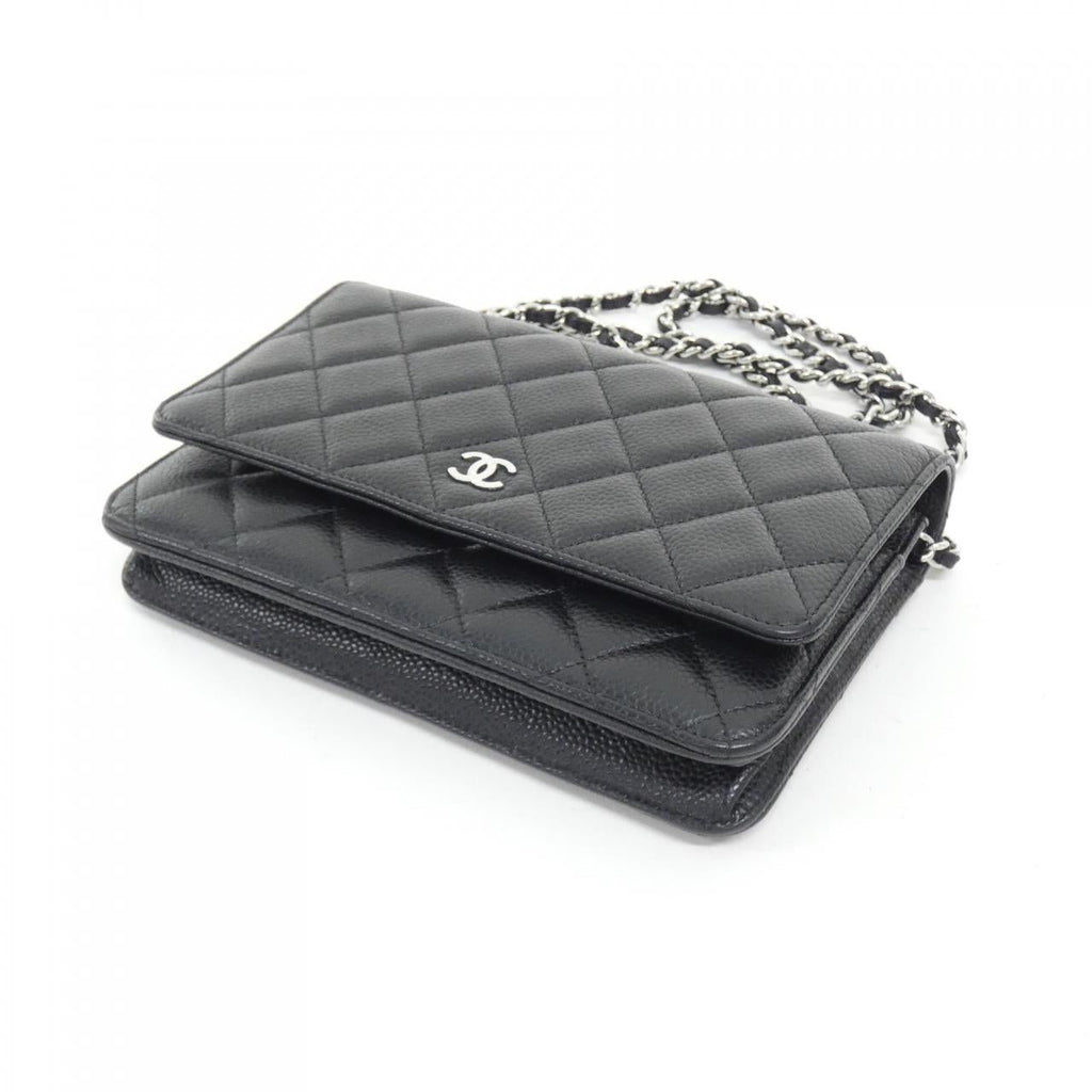 Chanel Timeless Classic Caviar Skin Chain Wallet