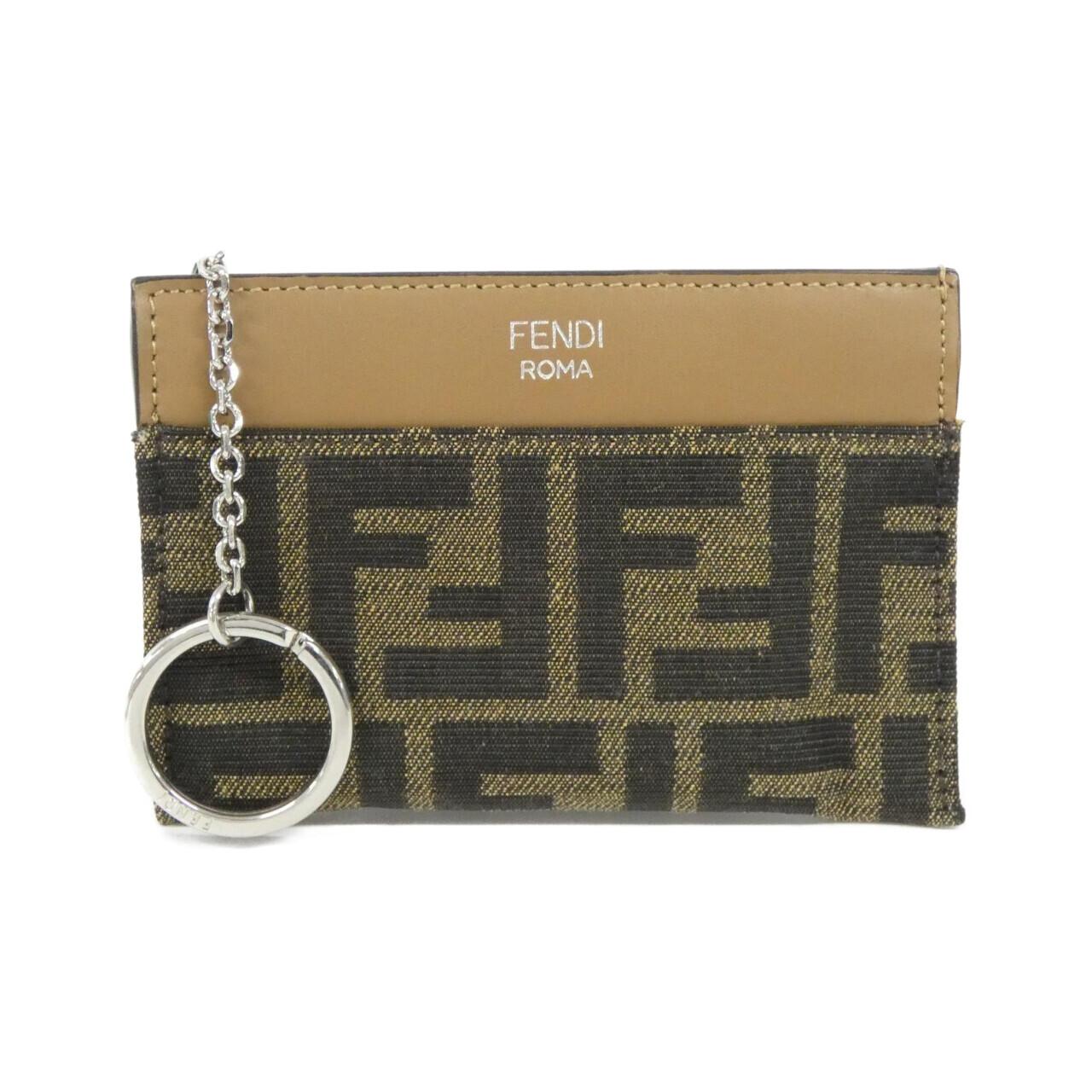 Fendi 7AP074 AFBV Canvas Calf Coin Key Case
