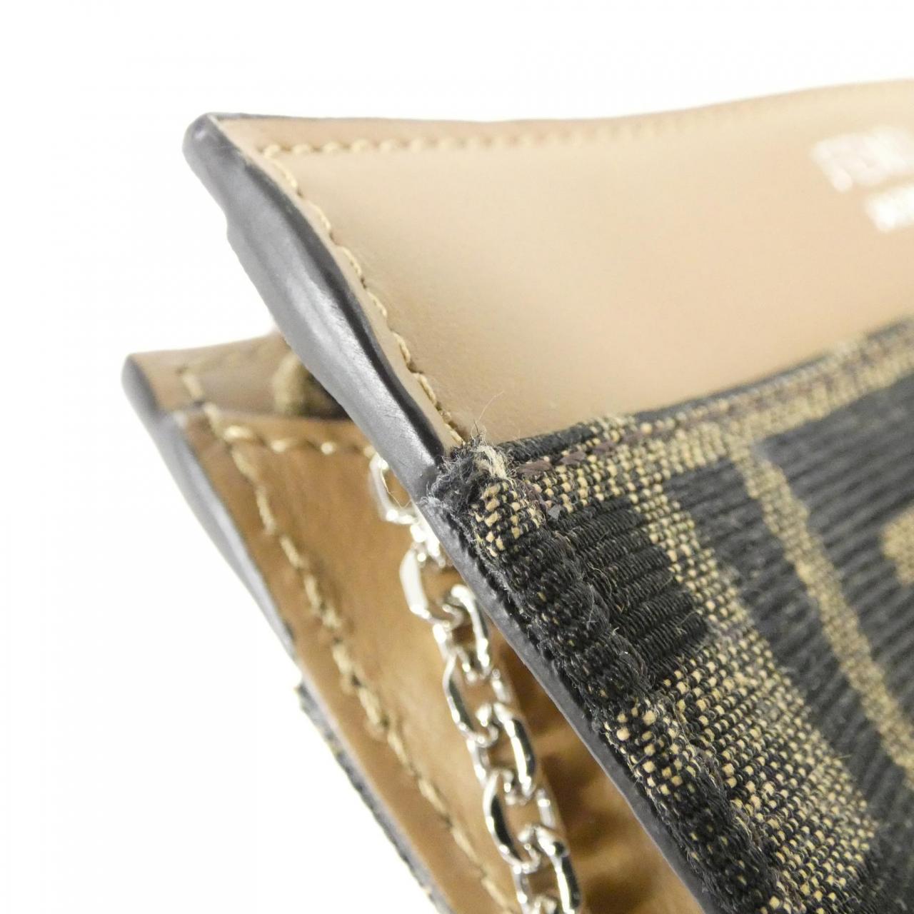 Fendi 7AP074 AFBV Canvas Calf Coin Key Case