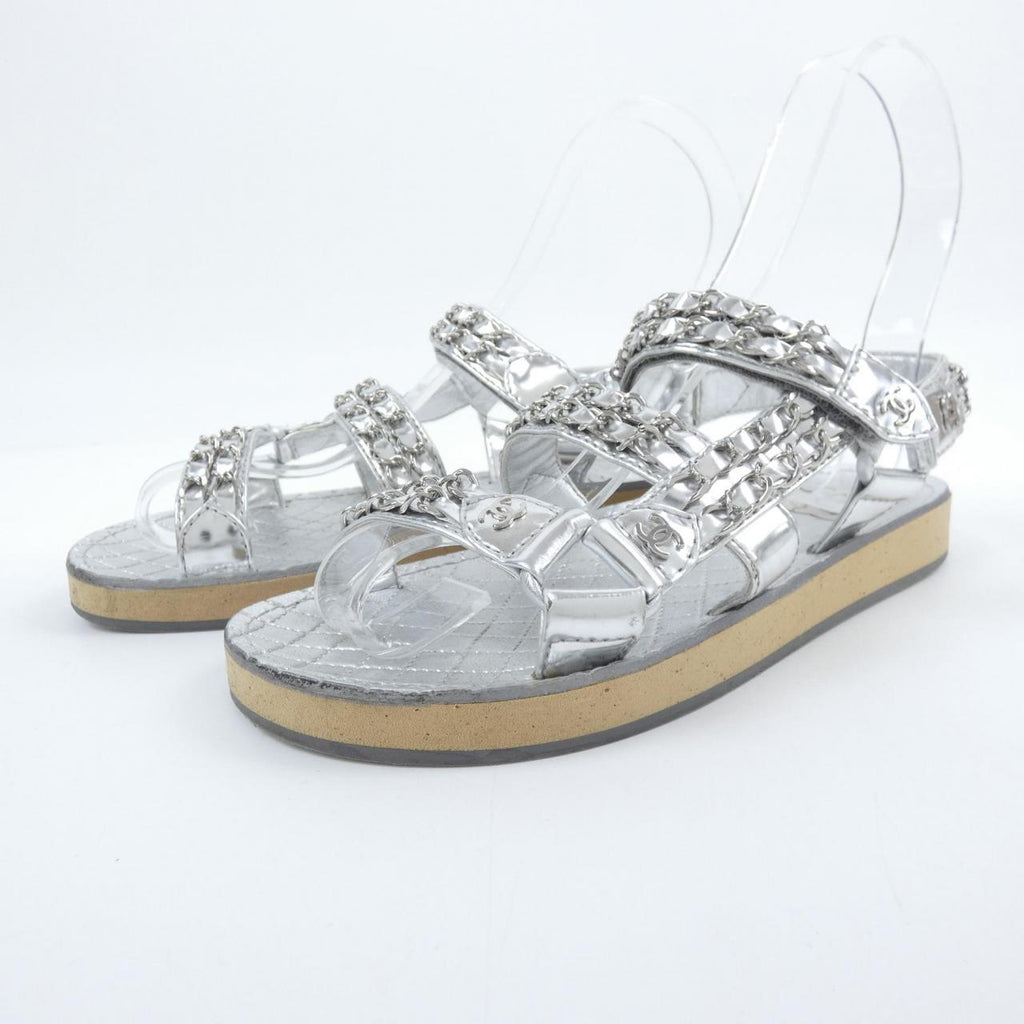 Chanel G33800X52211 Metal Lambskin Sandals