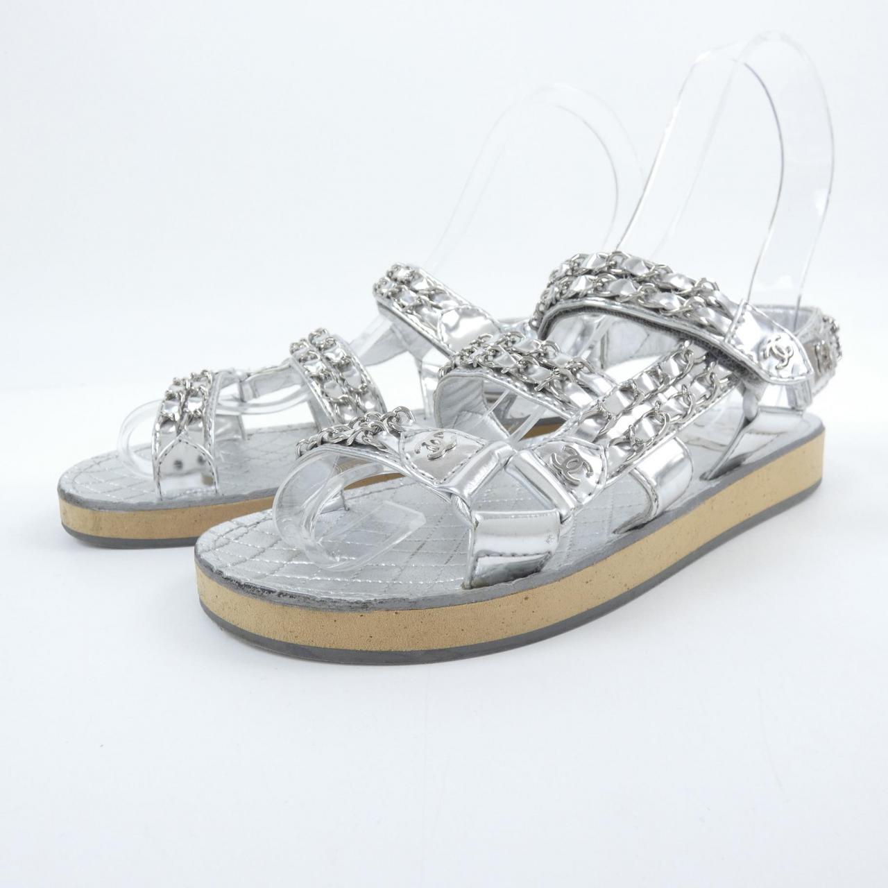 Chanel G33800X52211 Metal Lambskin Sandals