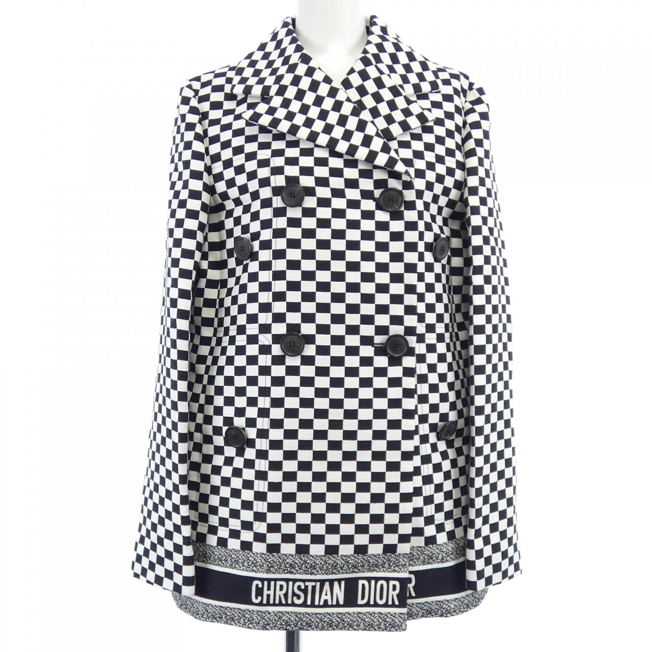 Christian Dior 8E21701A1730 Check Wool Coat