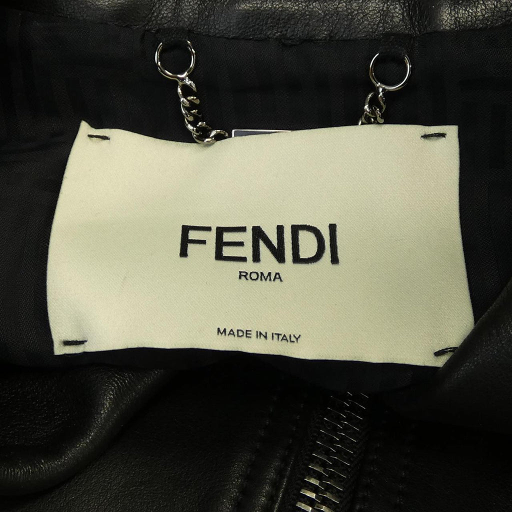 Fendi FPJ706 NBA Leather Riders Jacket