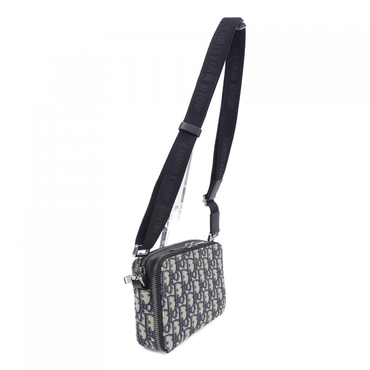 Dior Strap Zip Pouch Oblique Jacquard Bag