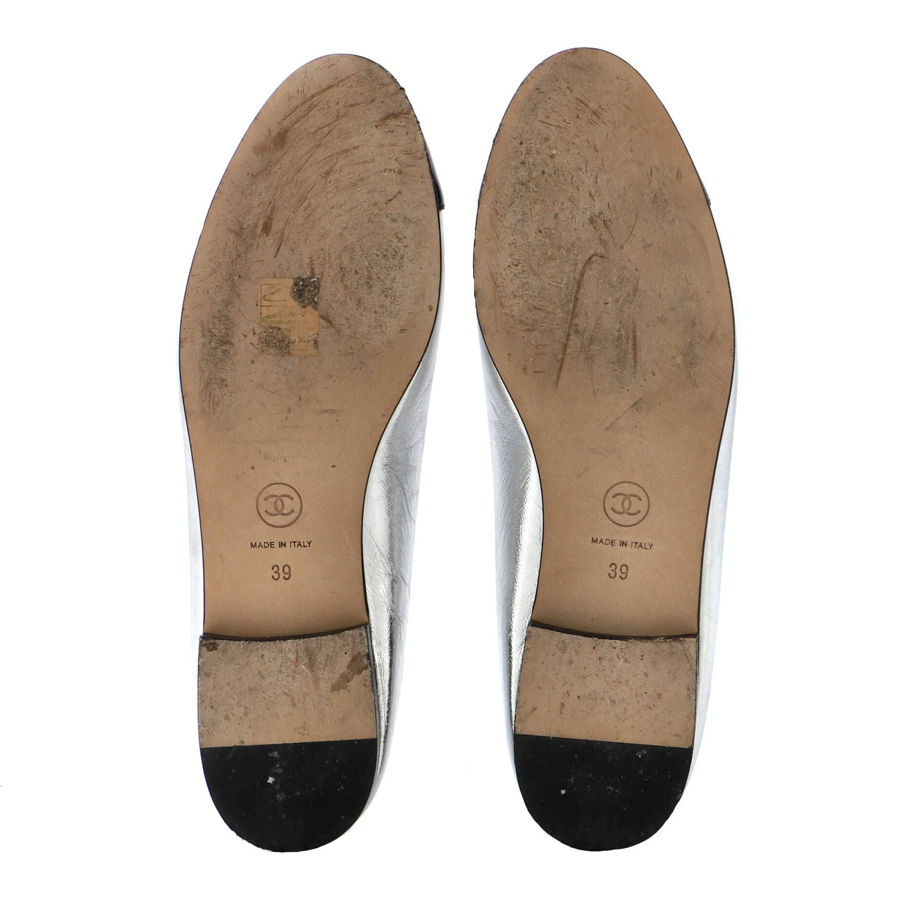 Women's CC Cap Toe Bow Ballerina Flats Leather